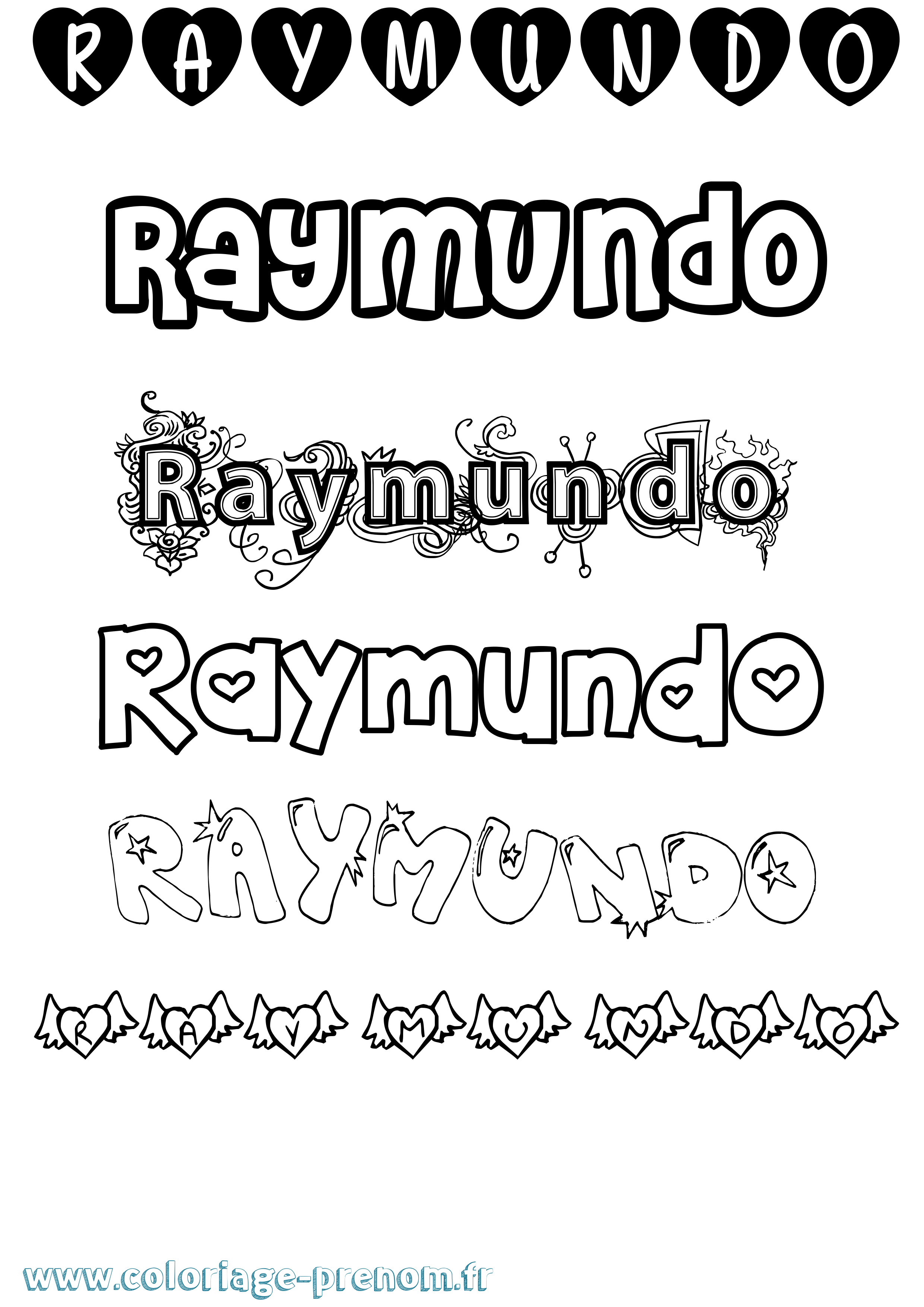 Coloriage Raymundo Girly Coloriage prénom Raymundo Girly