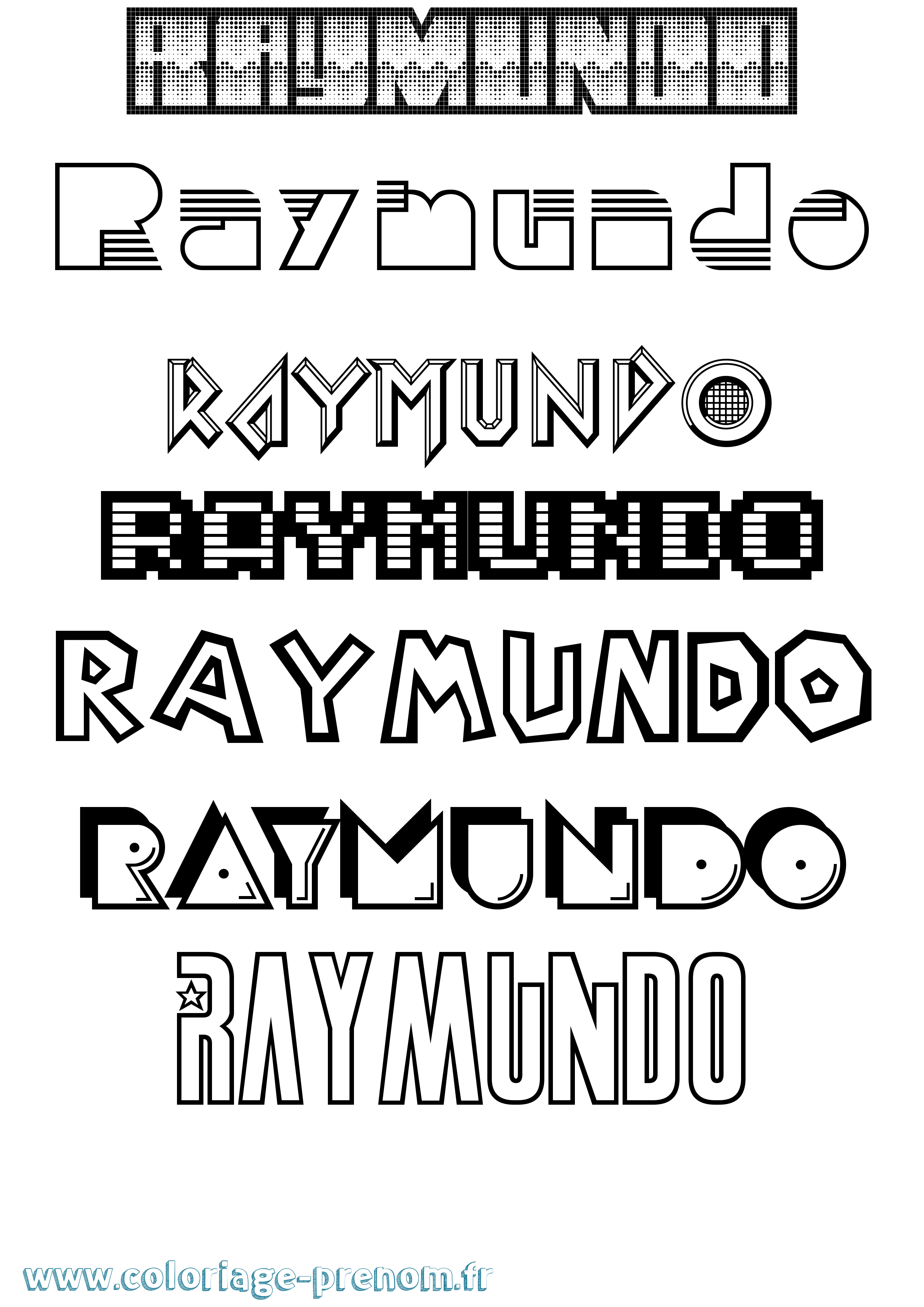 Coloriage Raymundo Jeux Vidéos Coloriage prénom Raymundo Jeux Vidéos