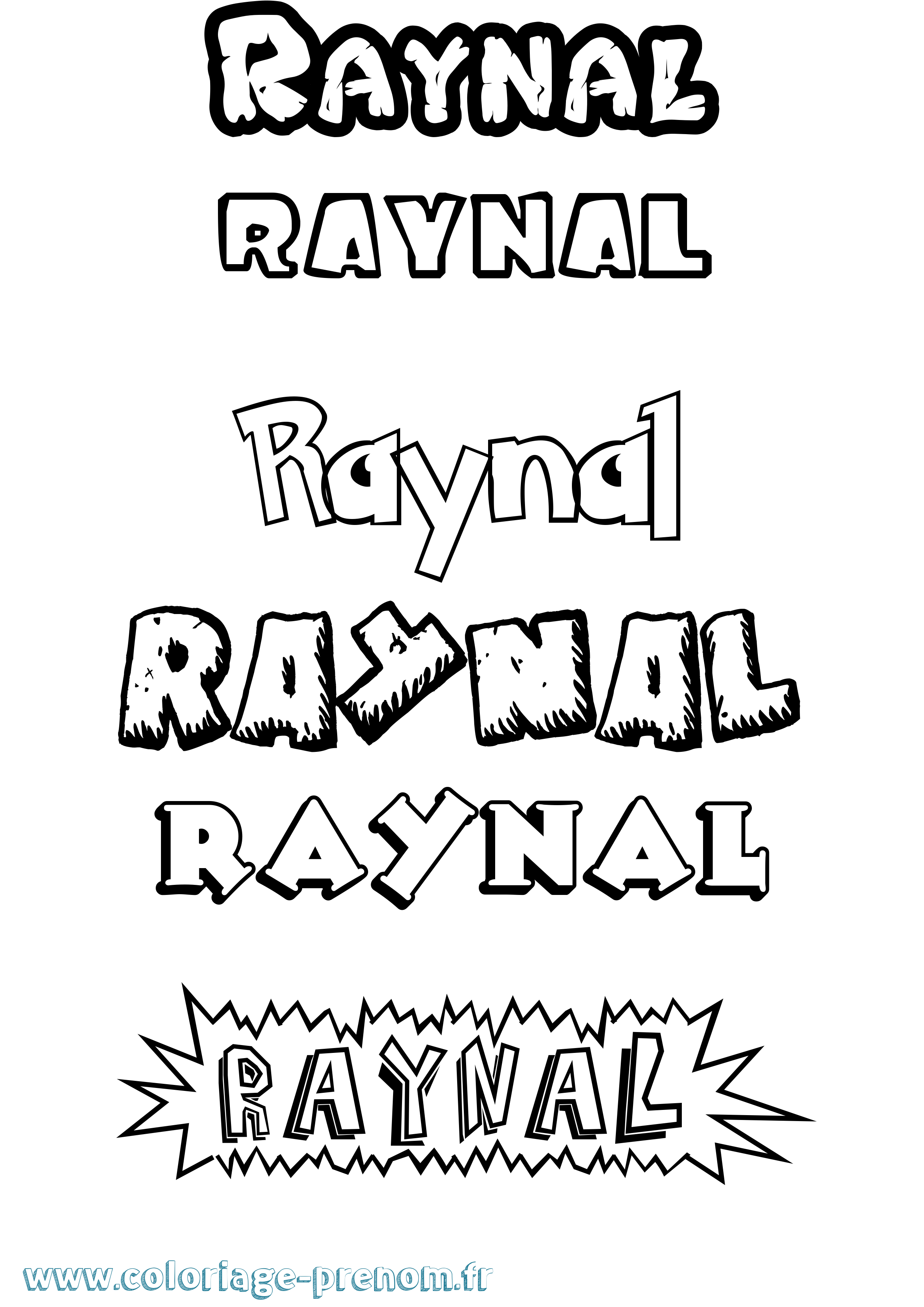 Coloriage Raynal Dessin Animé Coloriage prénom Raynal Dessin Animé