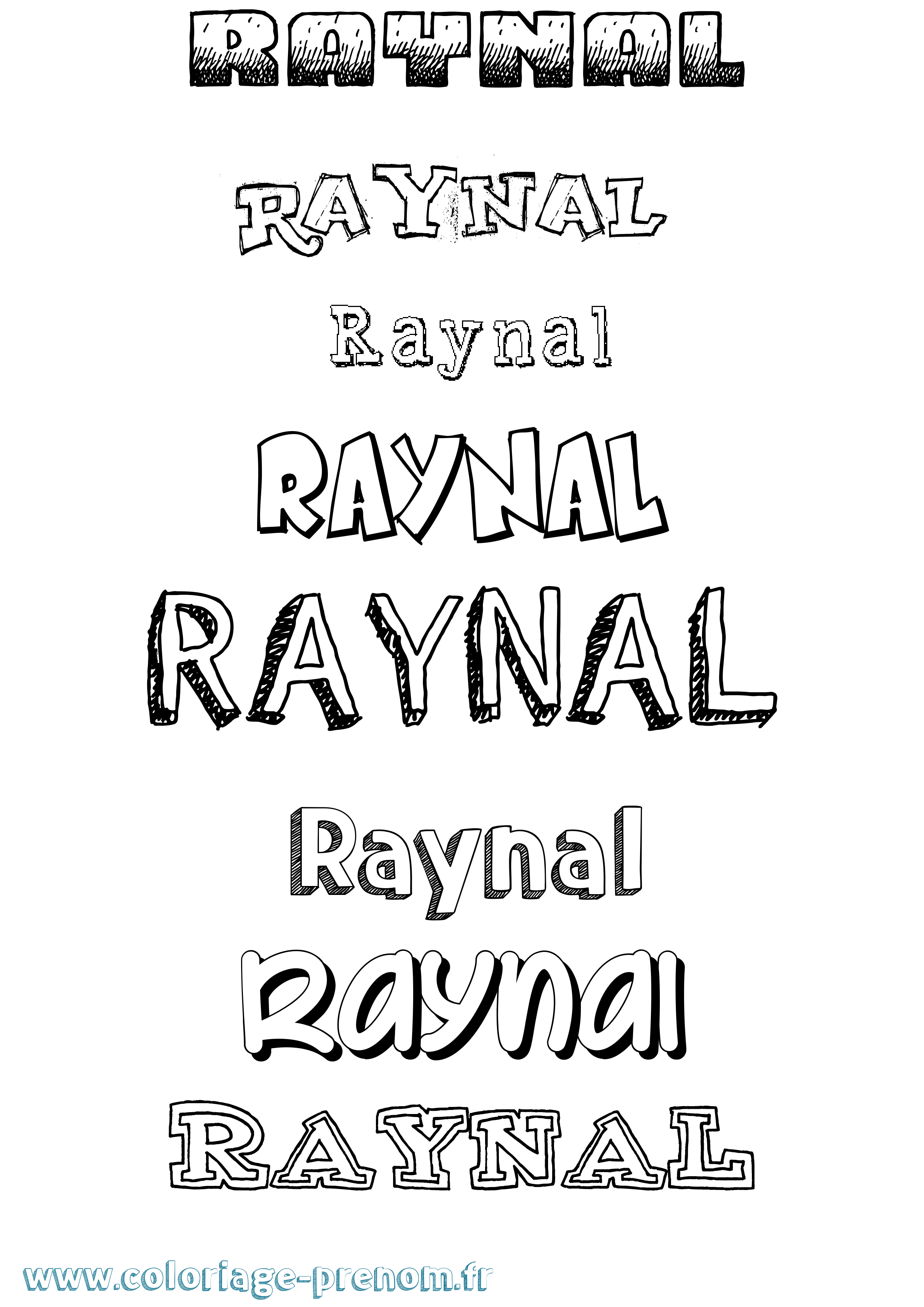 Coloriage Raynal Dessiné Coloriage prénom Raynal Dessiné