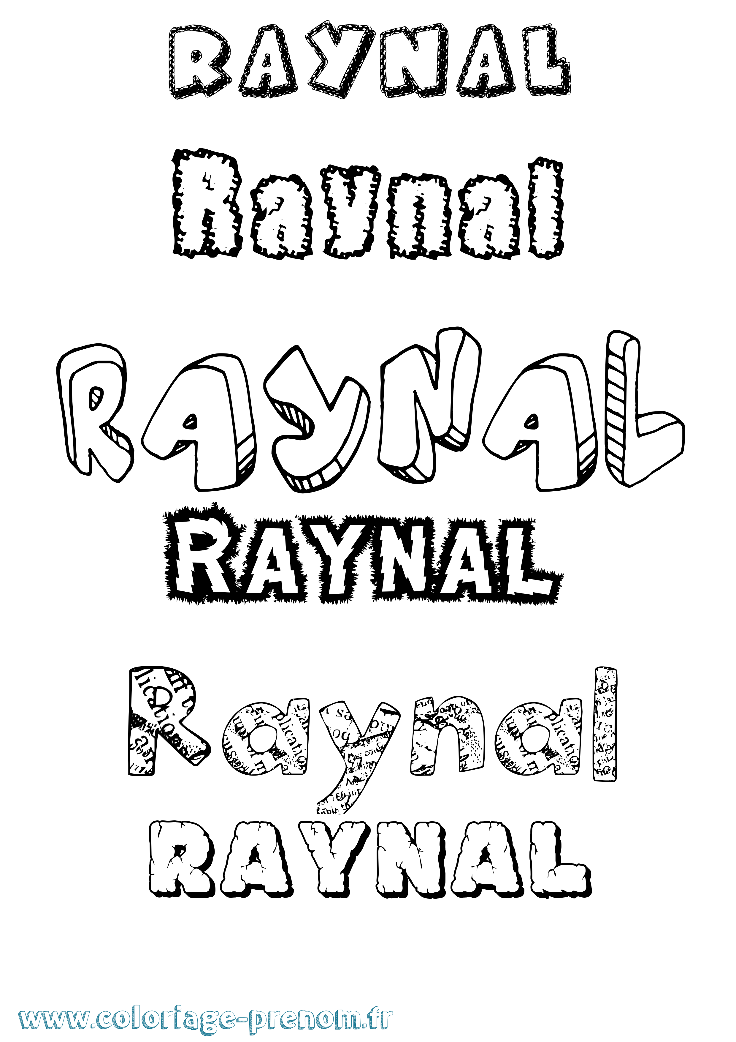 Coloriage Raynal Destructuré Coloriage prénom Raynal Destructuré
