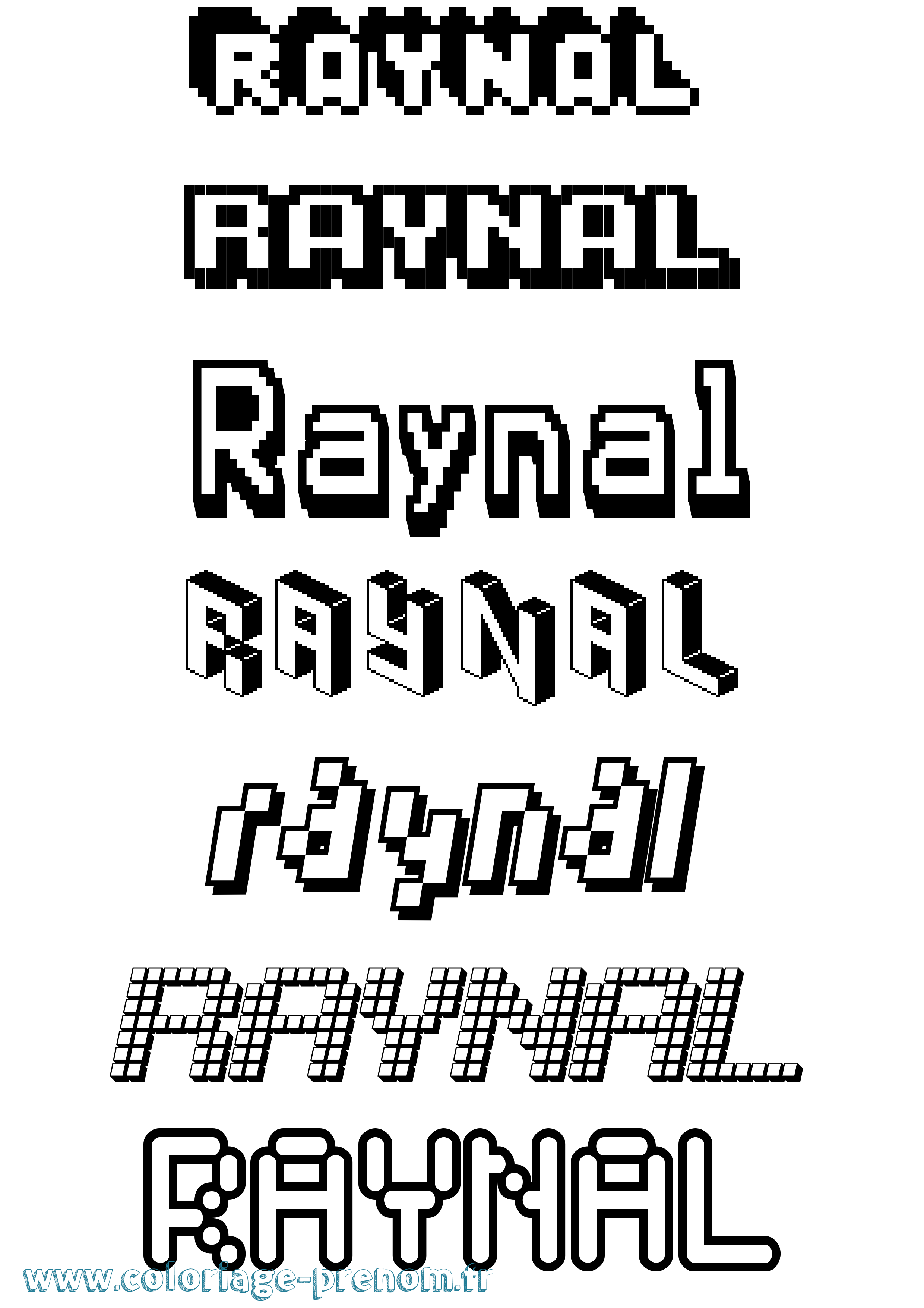 Coloriage Raynal Pixel Coloriage prénom Raynal Pixel