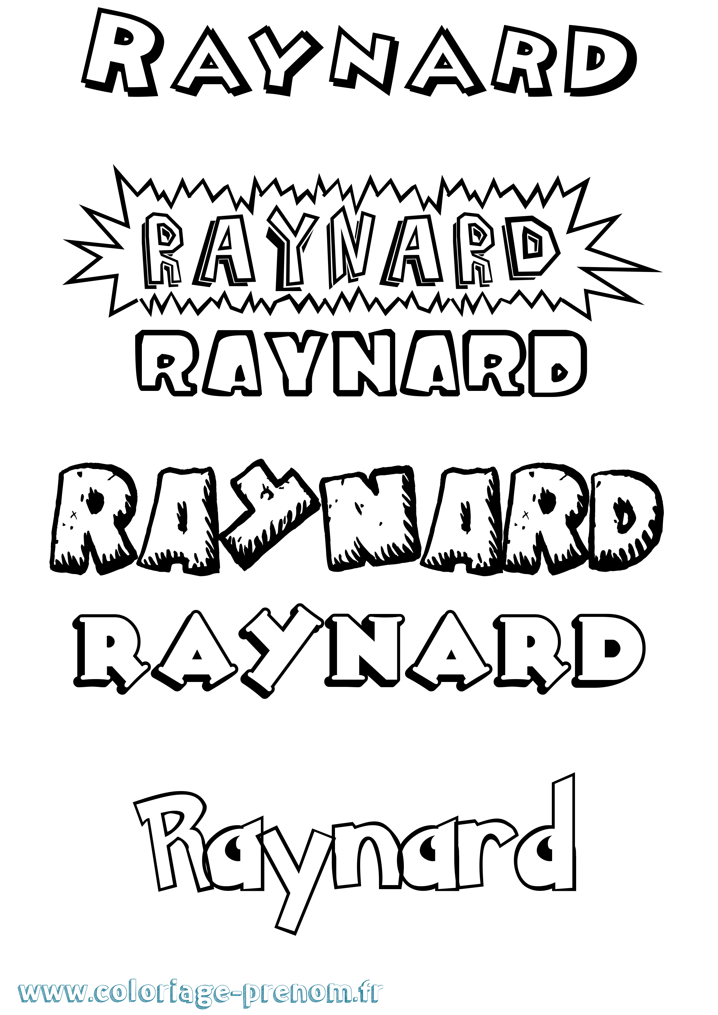 Coloriage Raynard Dessin Animé Coloriage prénom Raynard Dessin Animé