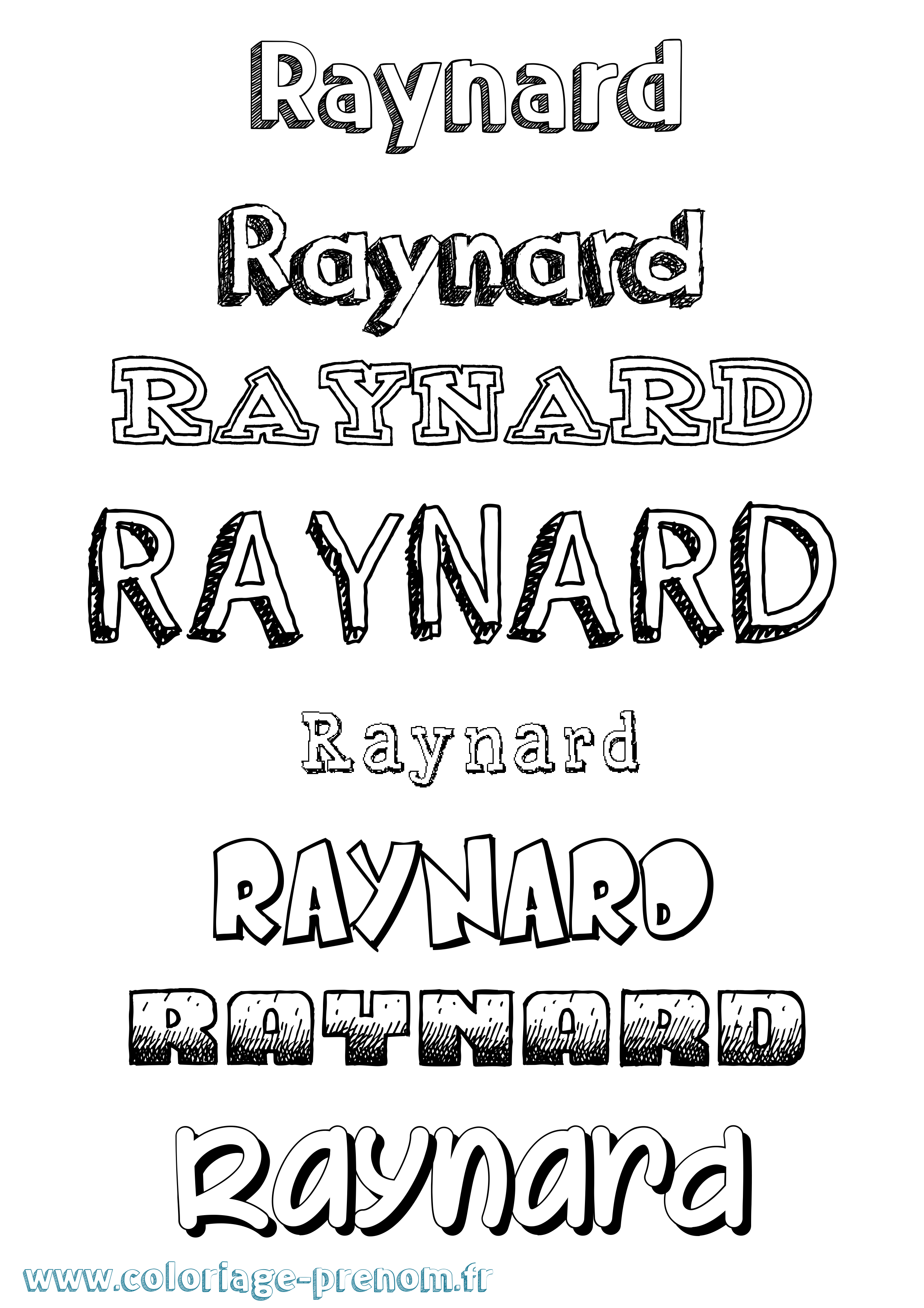Coloriage Raynard Dessiné Coloriage prénom Raynard Dessiné