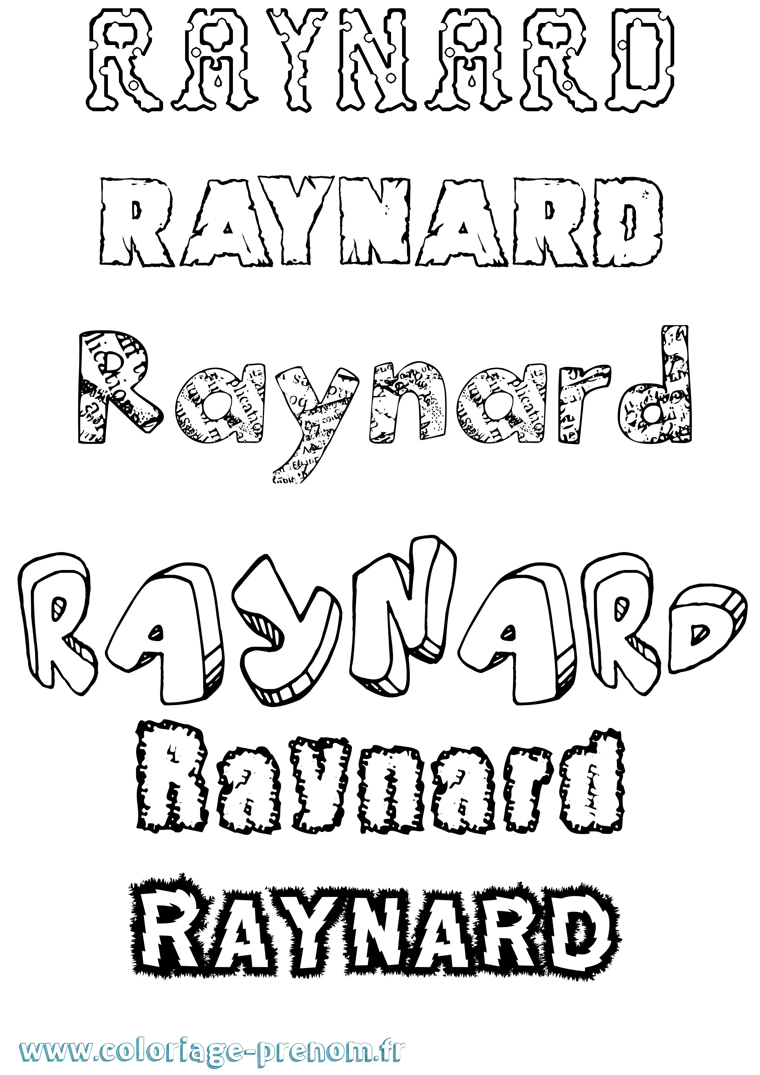 Coloriage Raynard Destructuré Coloriage prénom Raynard Destructuré