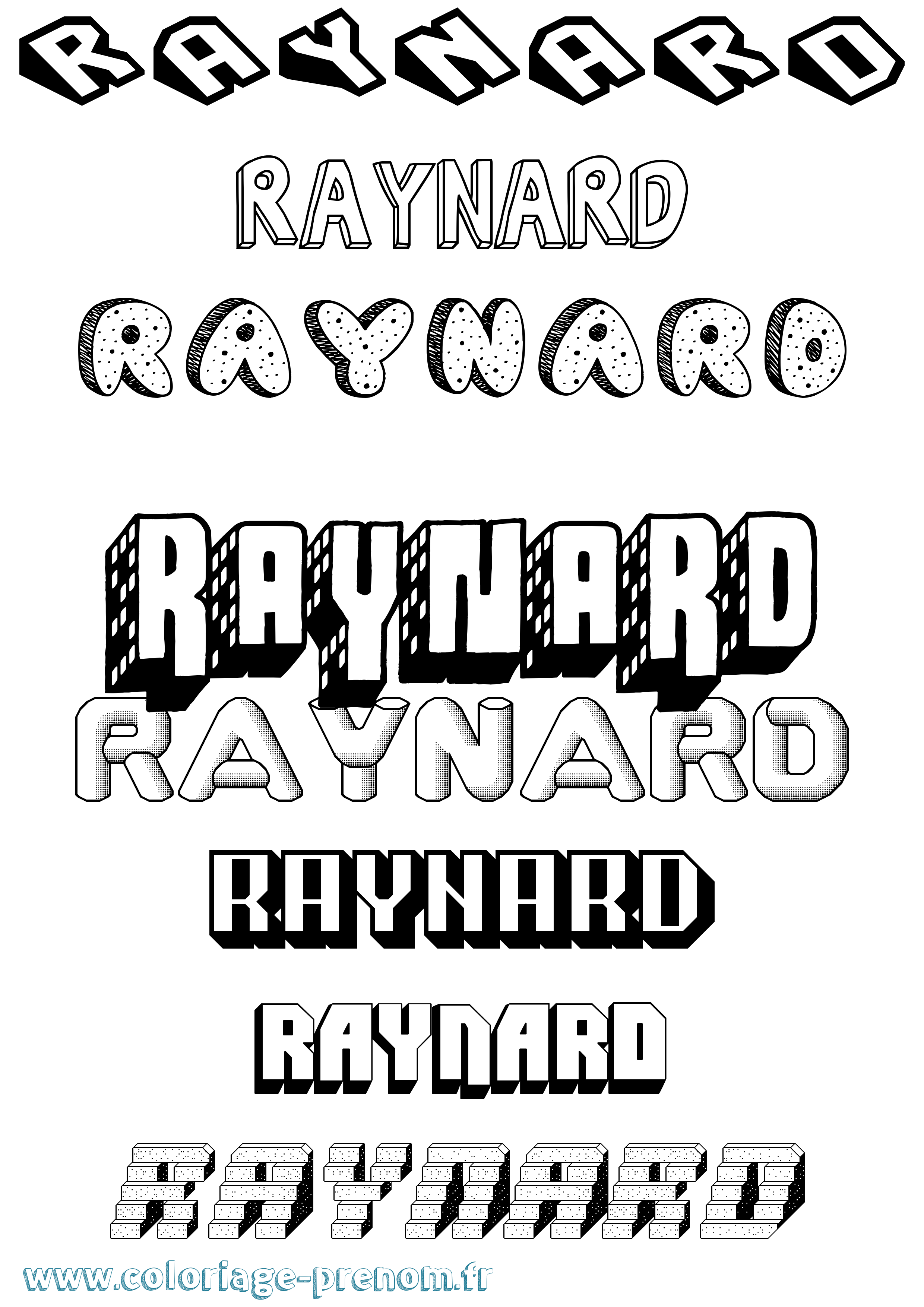 Coloriage Raynard Effet 3D Coloriage prénom Raynard Effet 3D