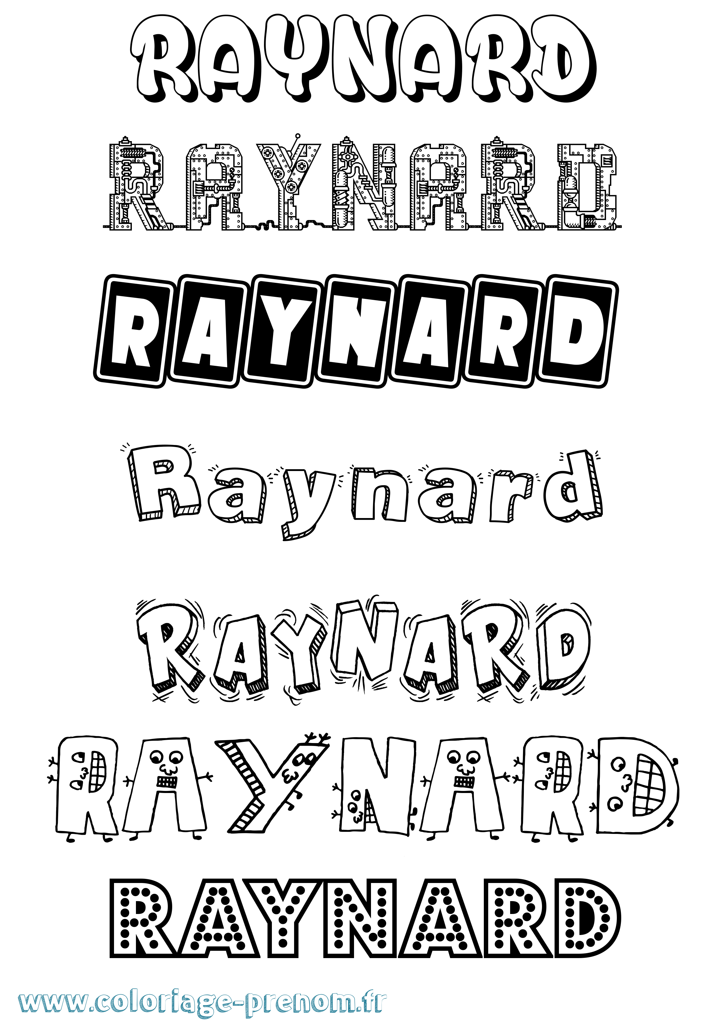 Coloriage Raynard Fun Coloriage prénom Raynard Fun