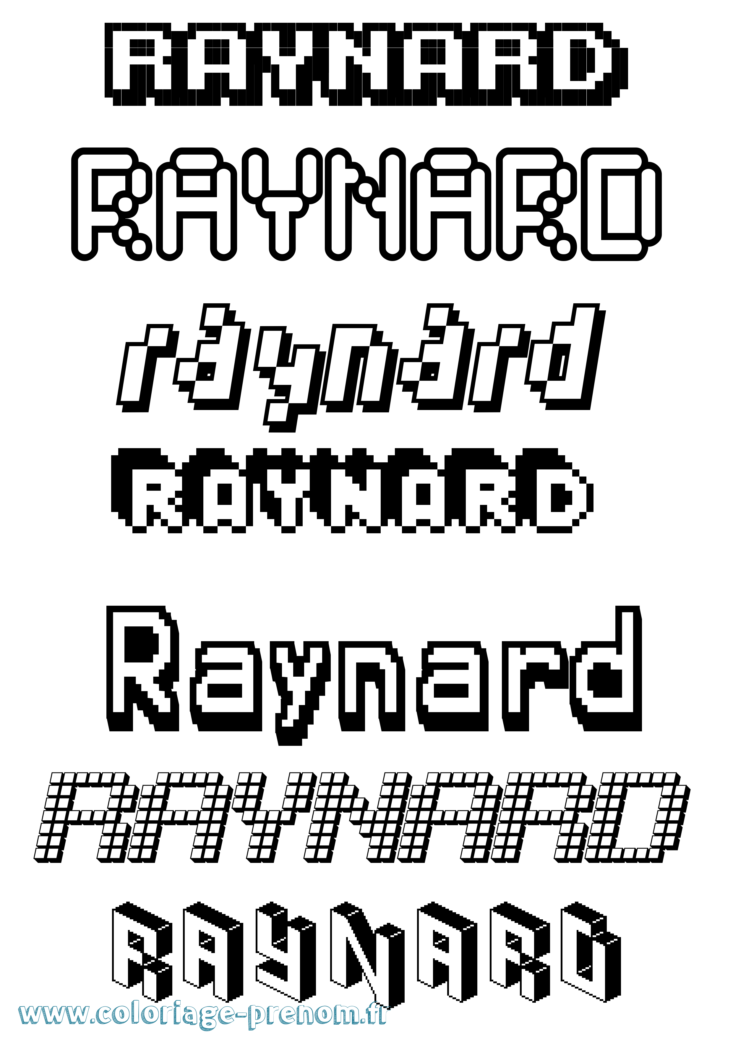 Coloriage Raynard Pixel Coloriage prénom Raynard Pixel