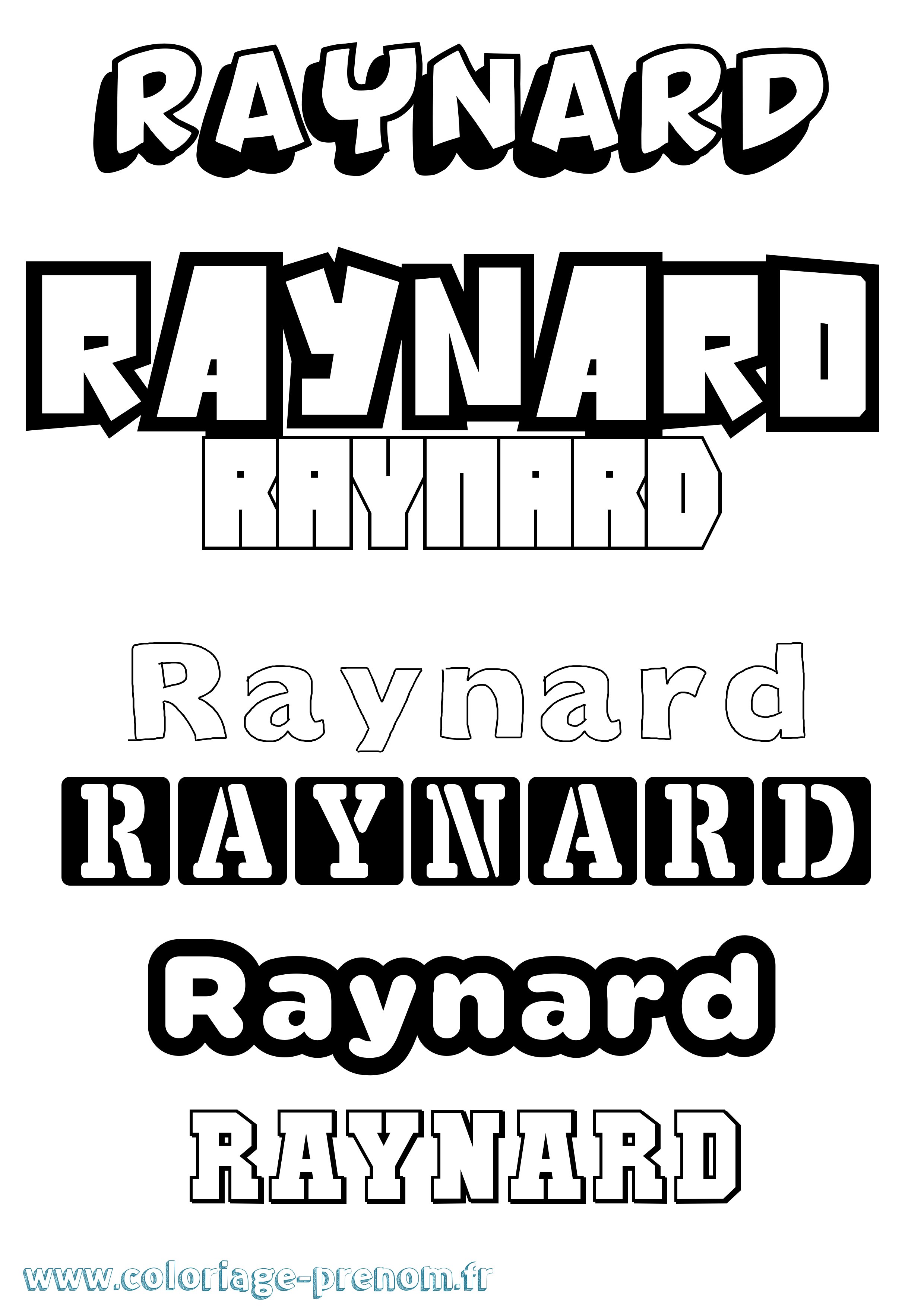 Coloriage Raynard Simple Coloriage prénom Raynard Simple