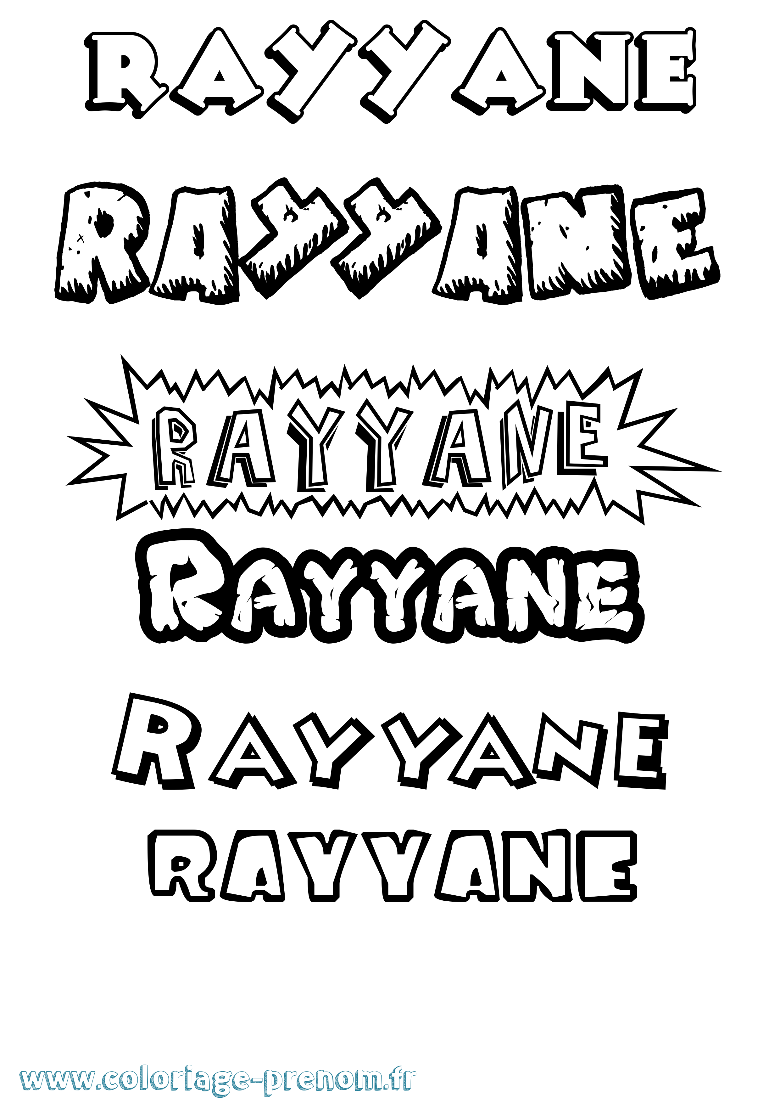 Coloriage Rayyane Dessin Animé Coloriage prénom Rayyane Dessin Animé