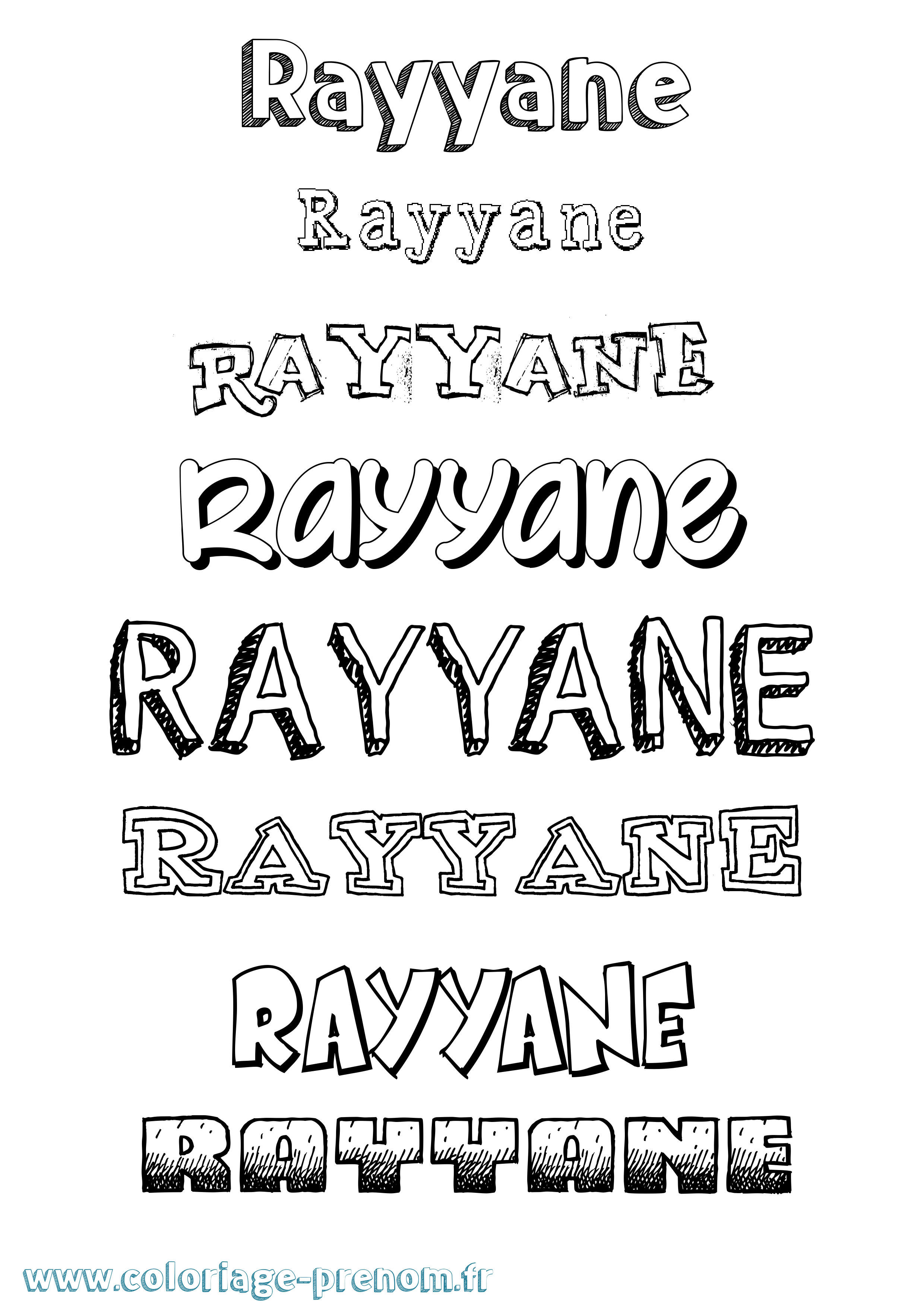 Coloriage Rayyane Dessiné Coloriage prénom Rayyane Dessiné