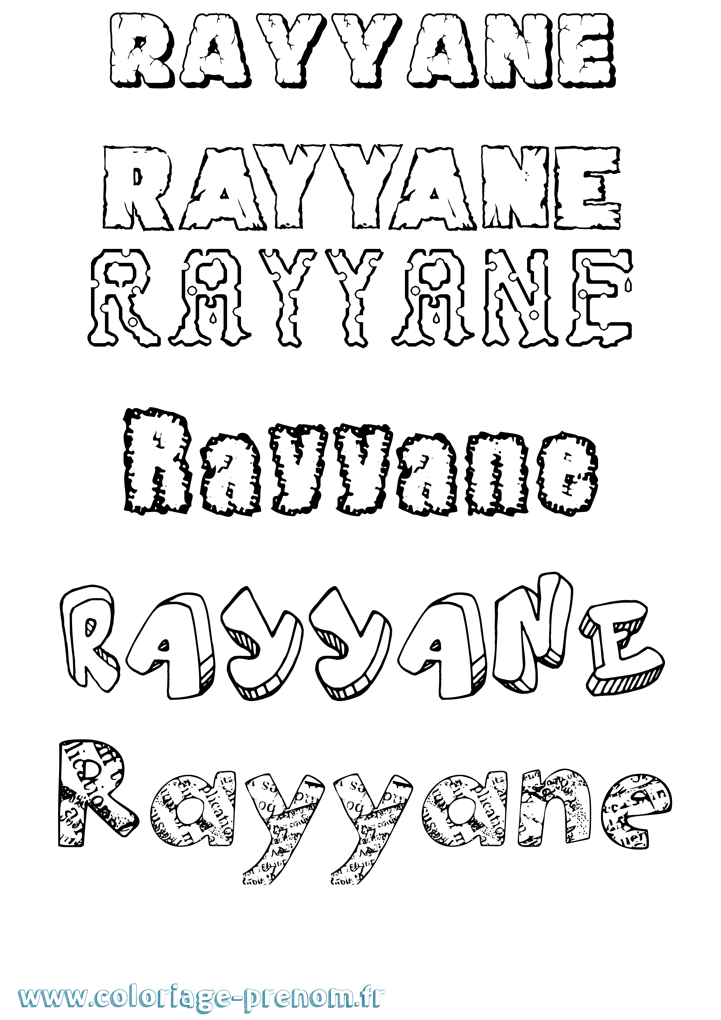 Coloriage Rayyane Destructuré Coloriage prénom Rayyane Destructuré