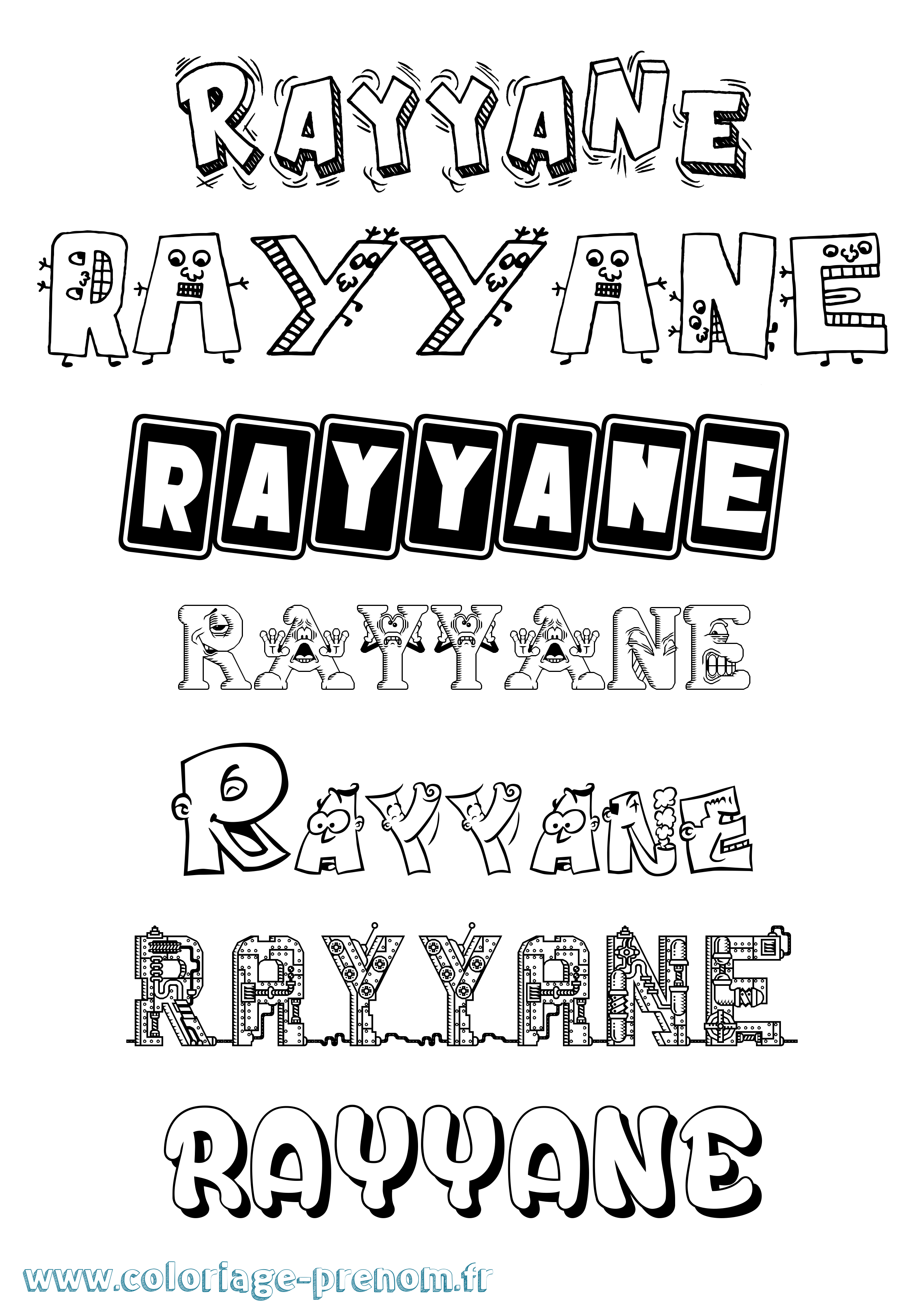 Coloriage Rayyane Fun Coloriage prénom Rayyane Fun