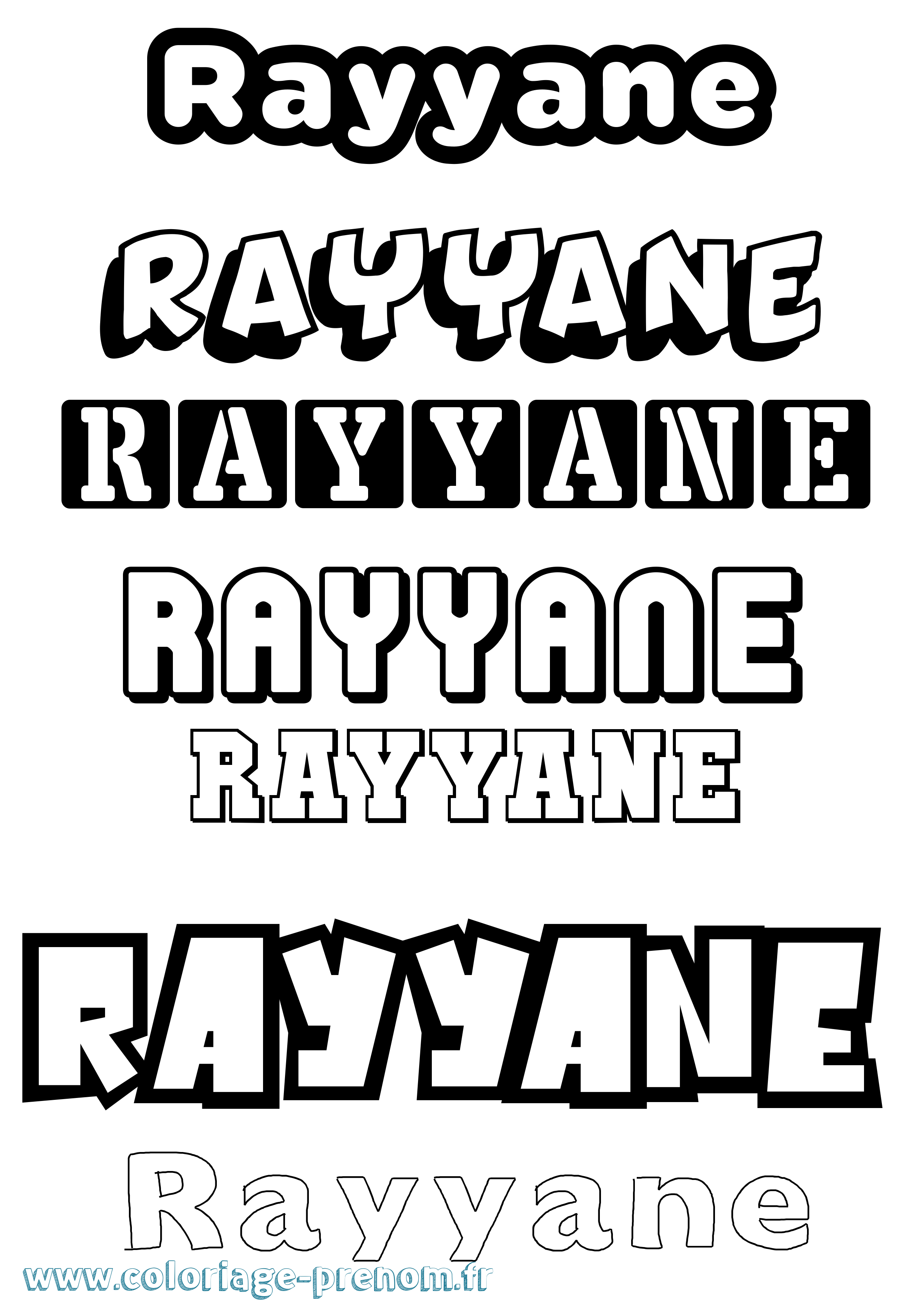 Coloriage Rayyane Simple Coloriage prénom Rayyane Simple