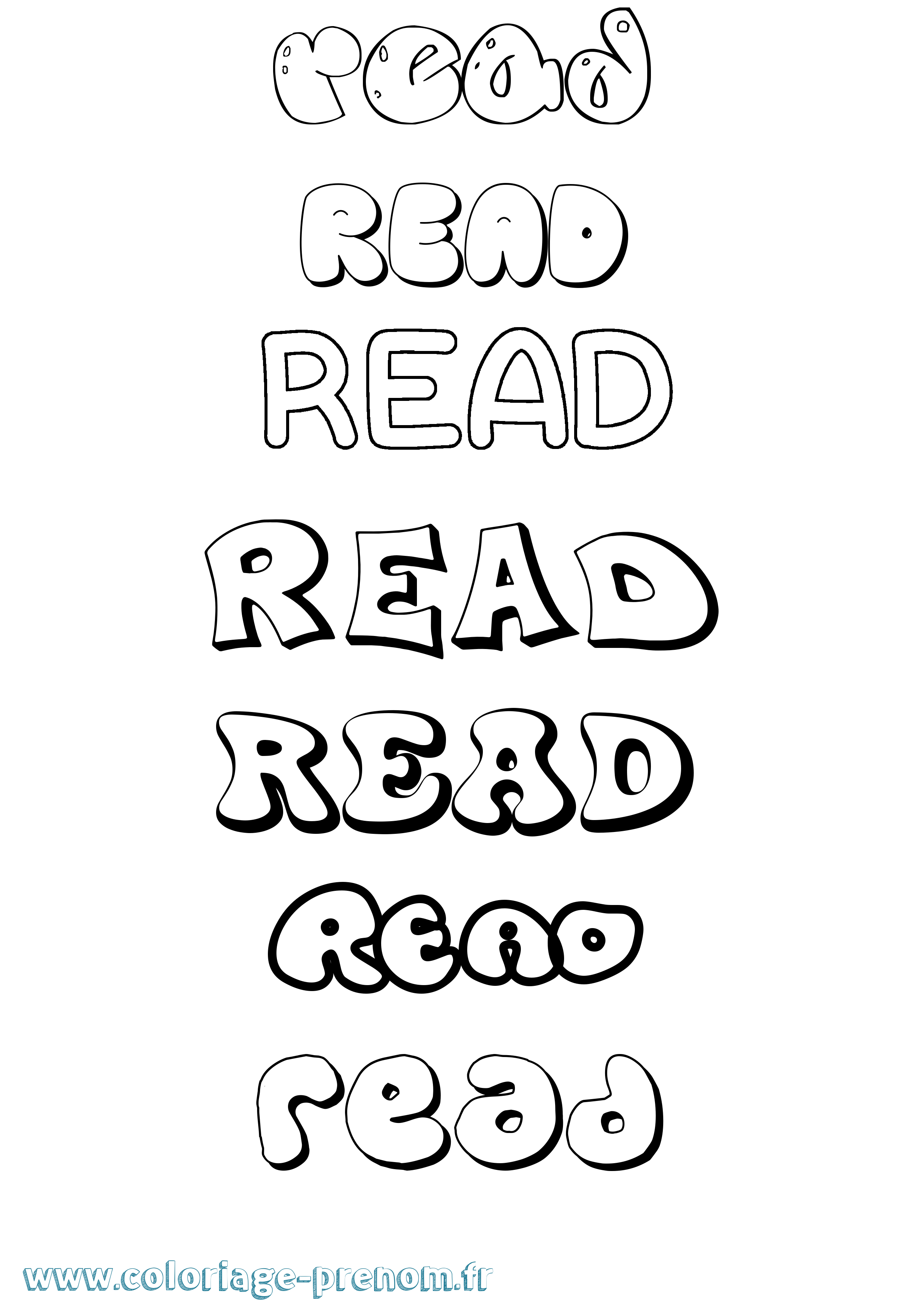 Coloriage Read Bubble Coloriage prénom Read Bubble