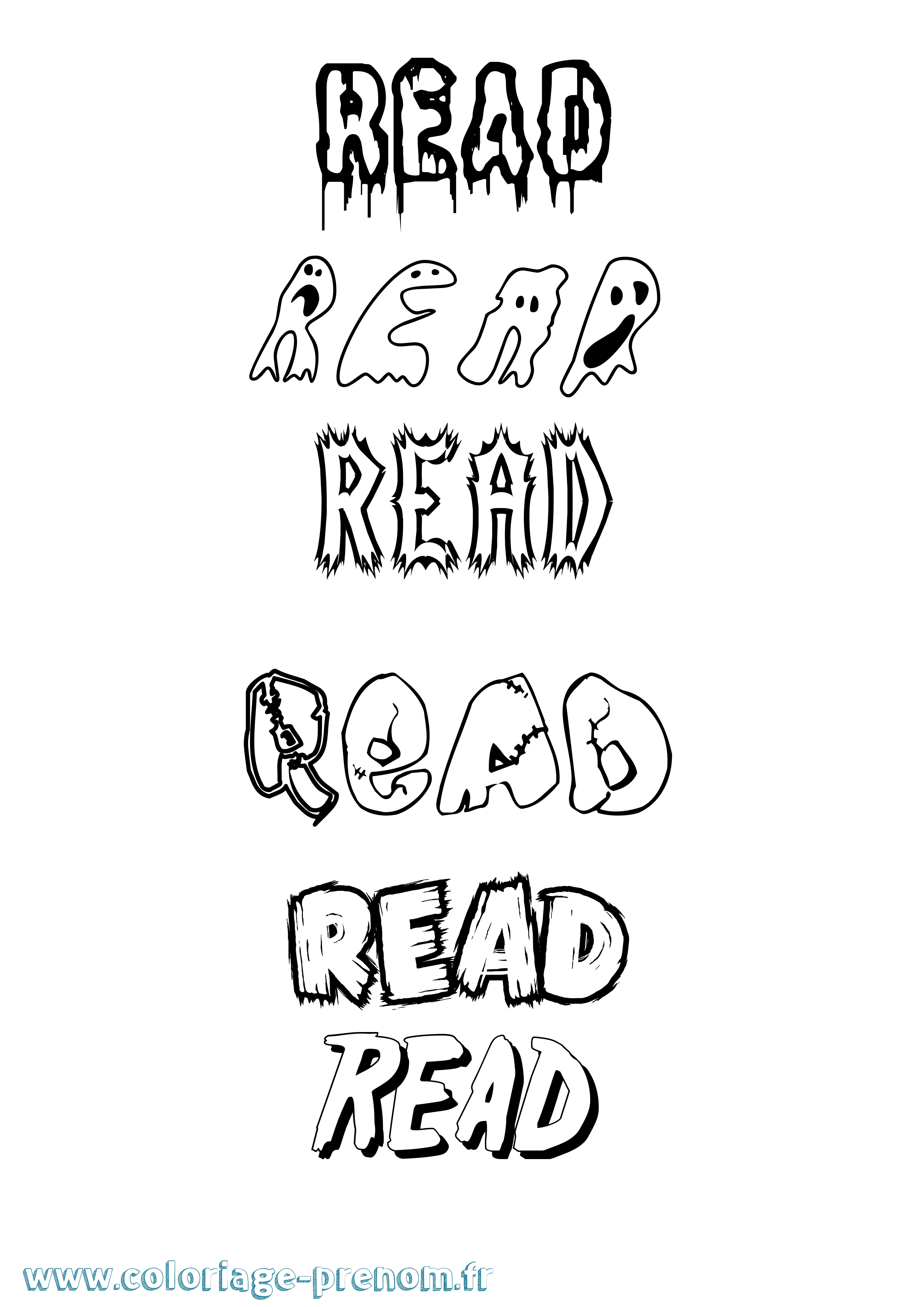 Coloriage Read Frisson Coloriage prénom Read Frisson