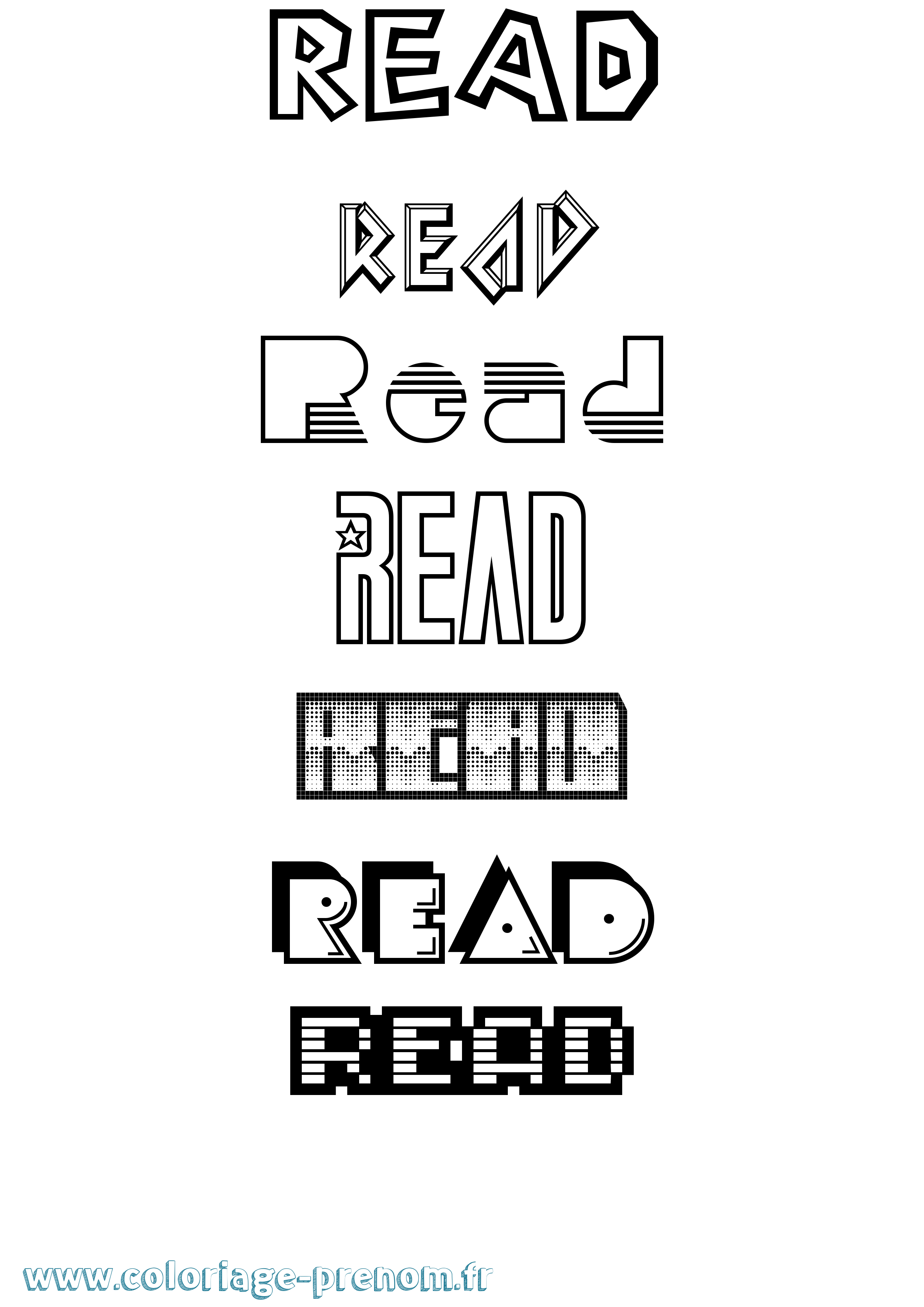 Coloriage Read Jeux Vidéos Coloriage prénom Read Jeux Vidéos