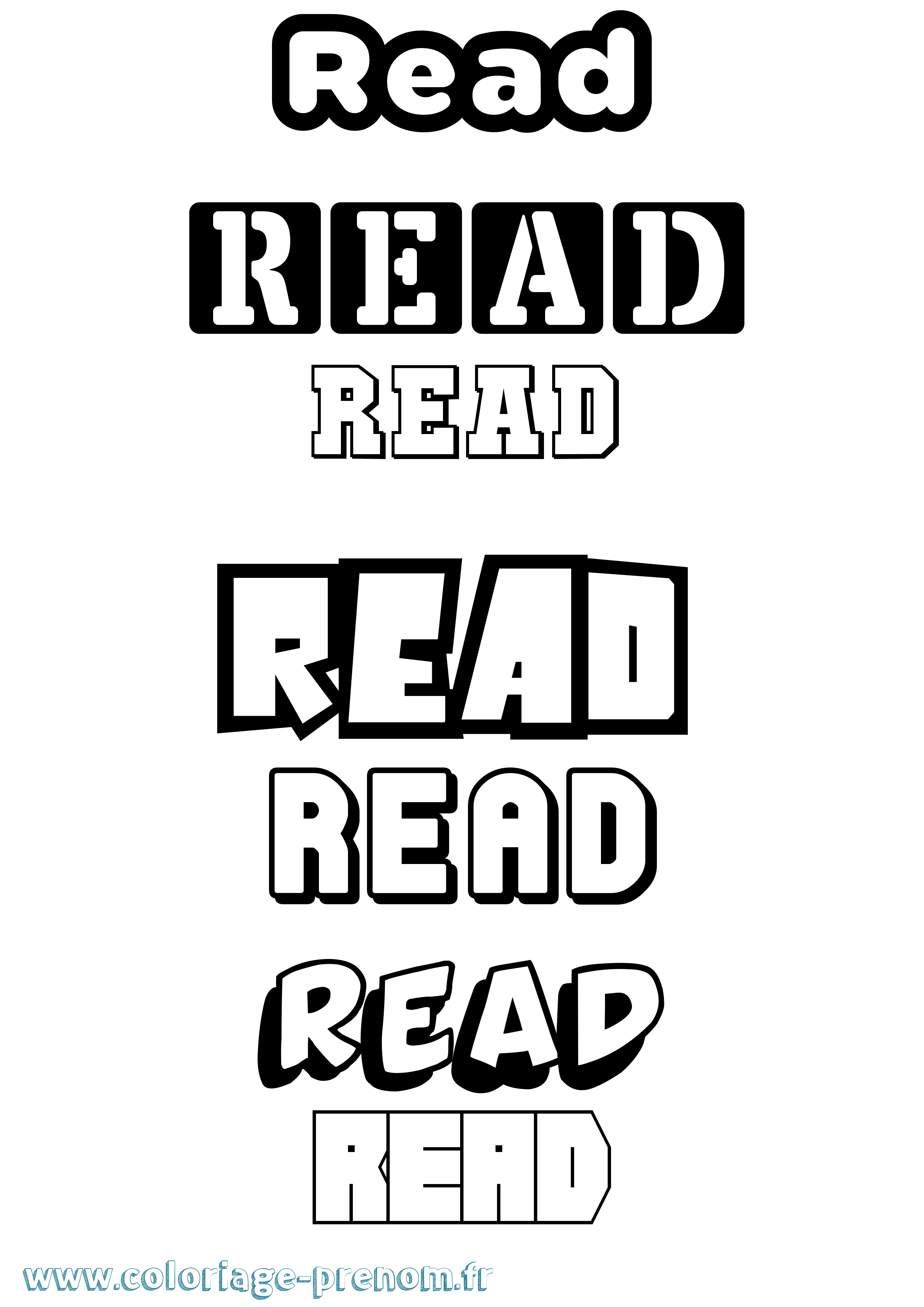 Coloriage Read Simple Coloriage prénom Read Simple