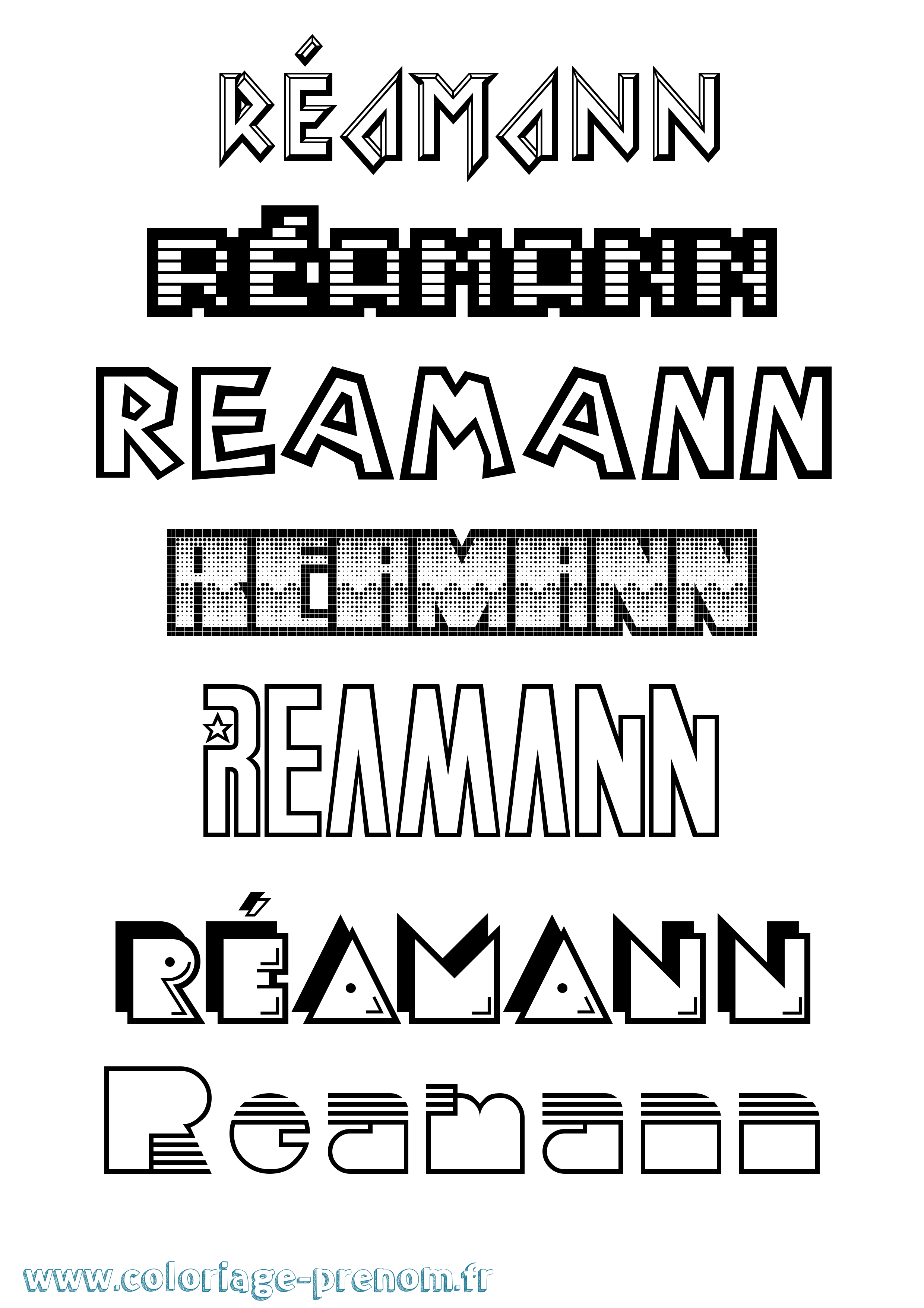 Coloriage Réamann Jeux Vidéos Coloriage prénom Réamann Jeux Vidéos