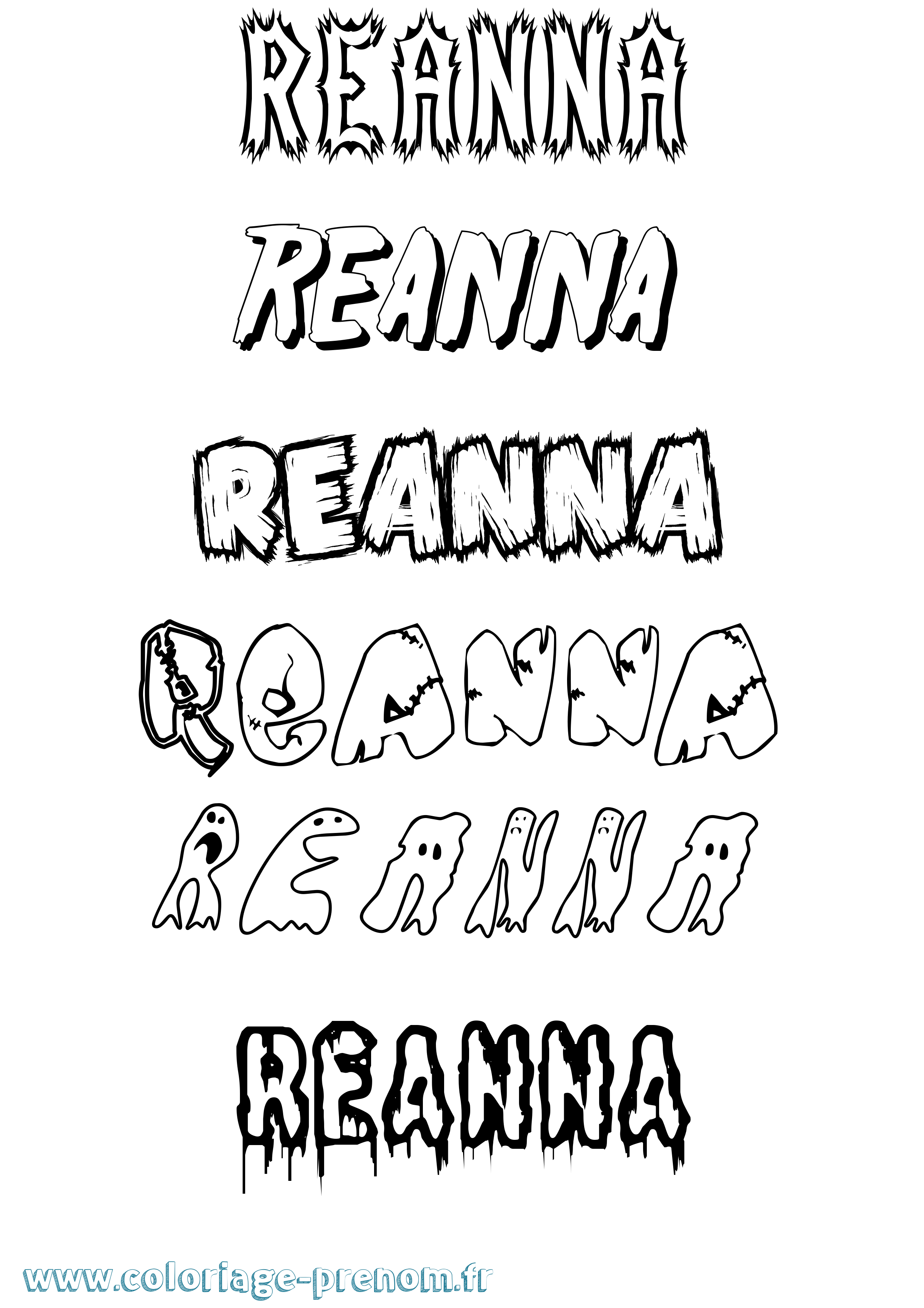 Coloriage Reanna Frisson Coloriage prénom Reanna Frisson