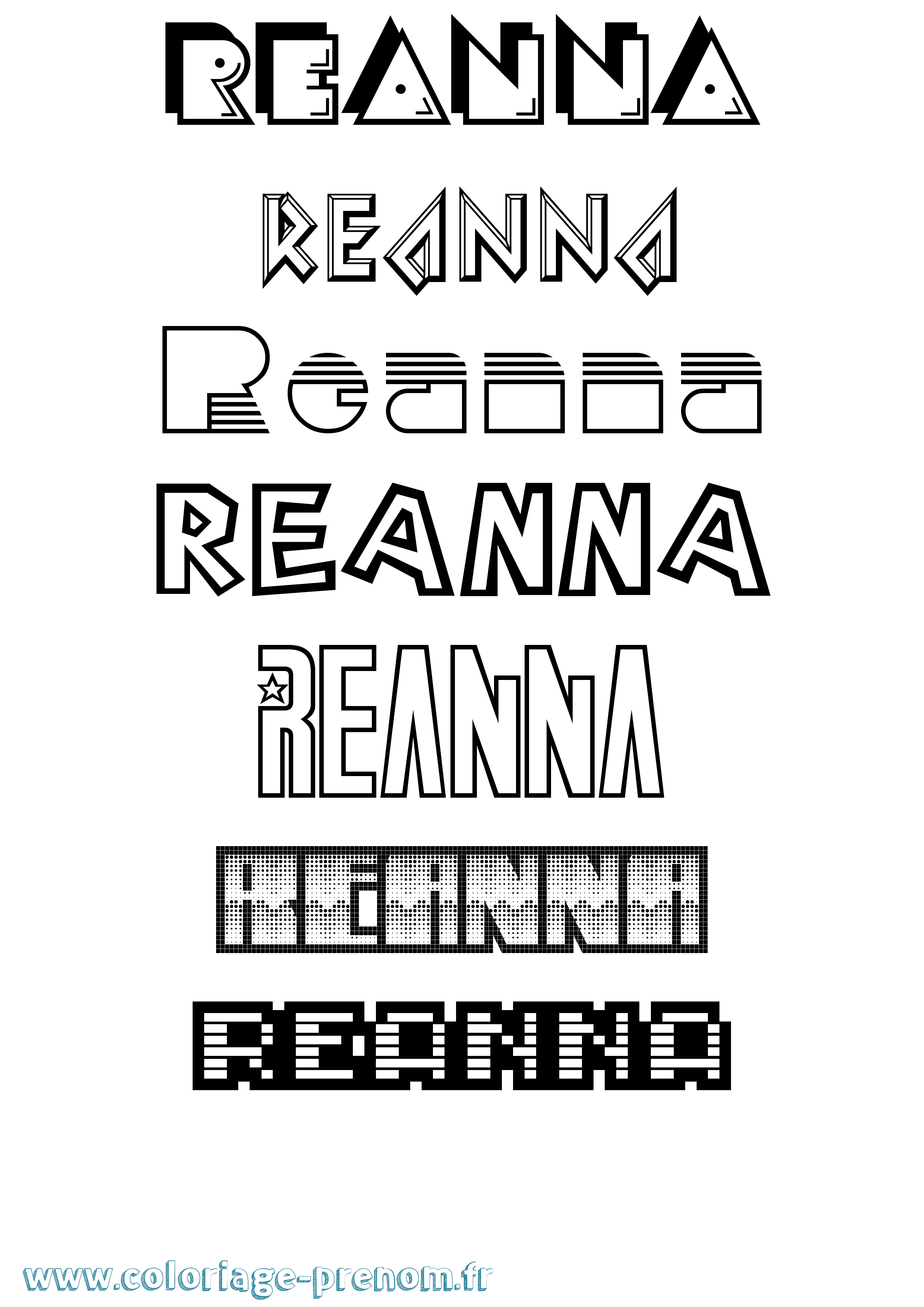 Coloriage Reanna Jeux Vidéos Coloriage prénom Reanna Jeux Vidéos