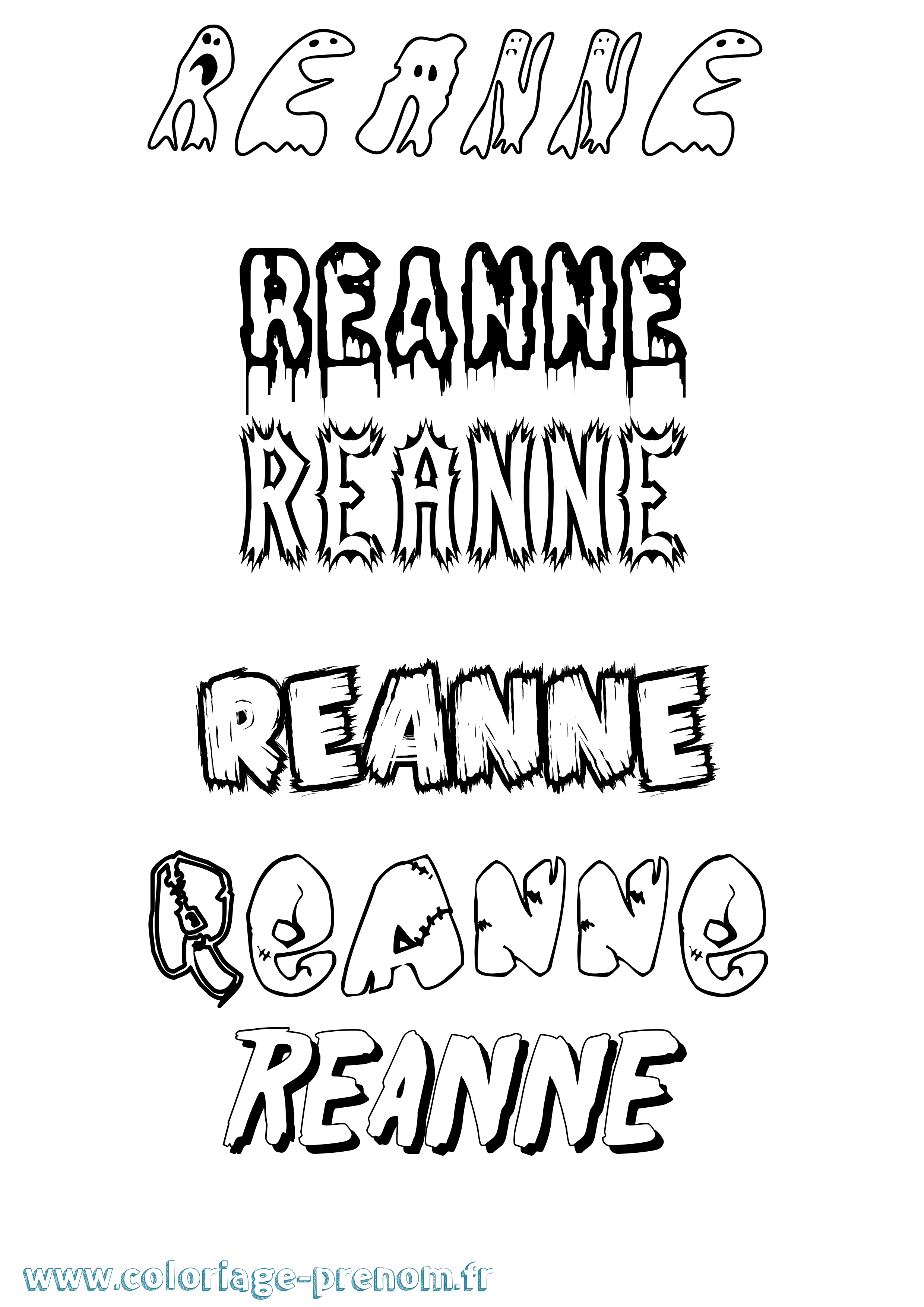 Coloriage Reanne Frisson Coloriage prénom Reanne Frisson