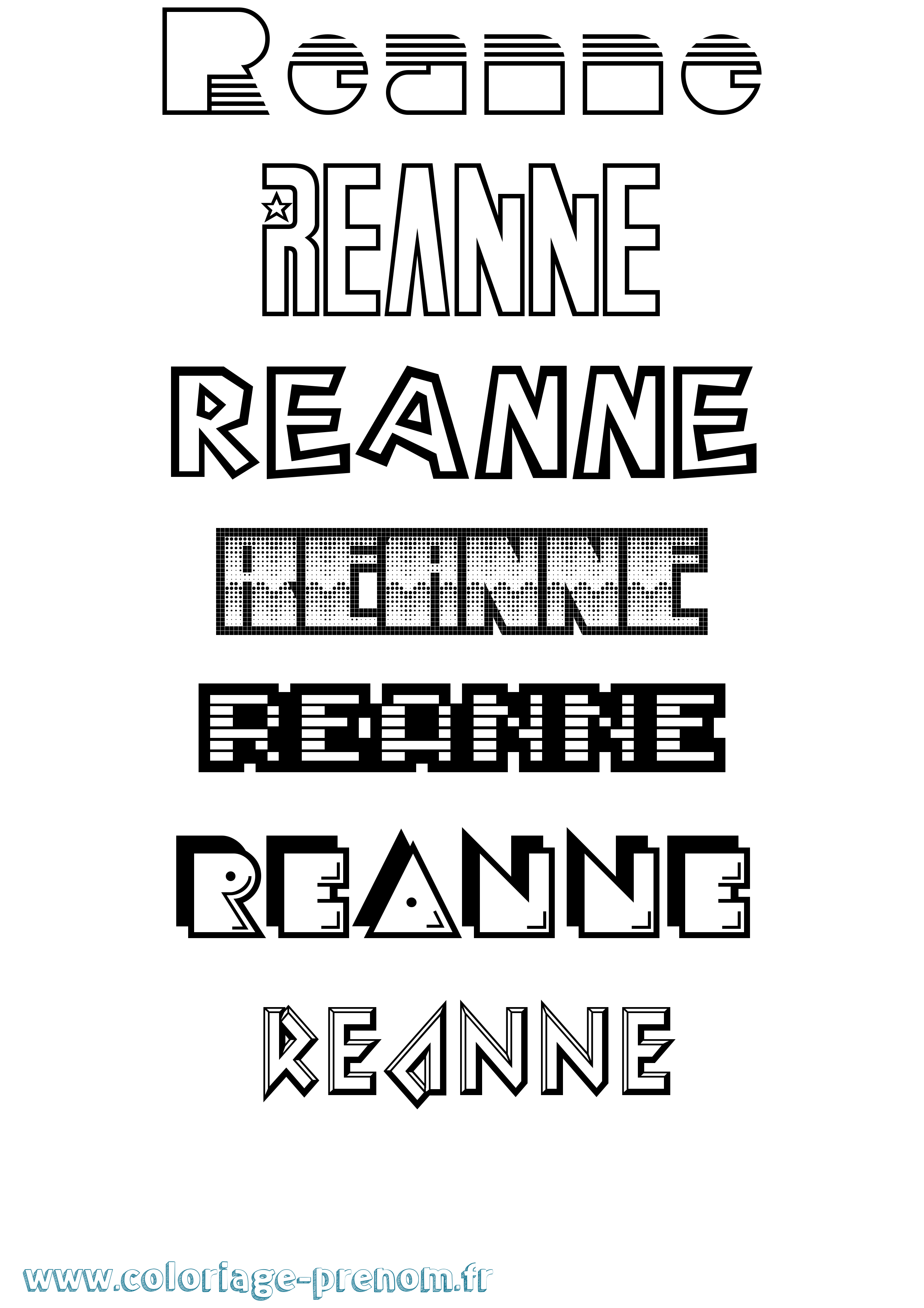 Coloriage Reanne Jeux Vidéos Coloriage prénom Reanne Jeux Vidéos