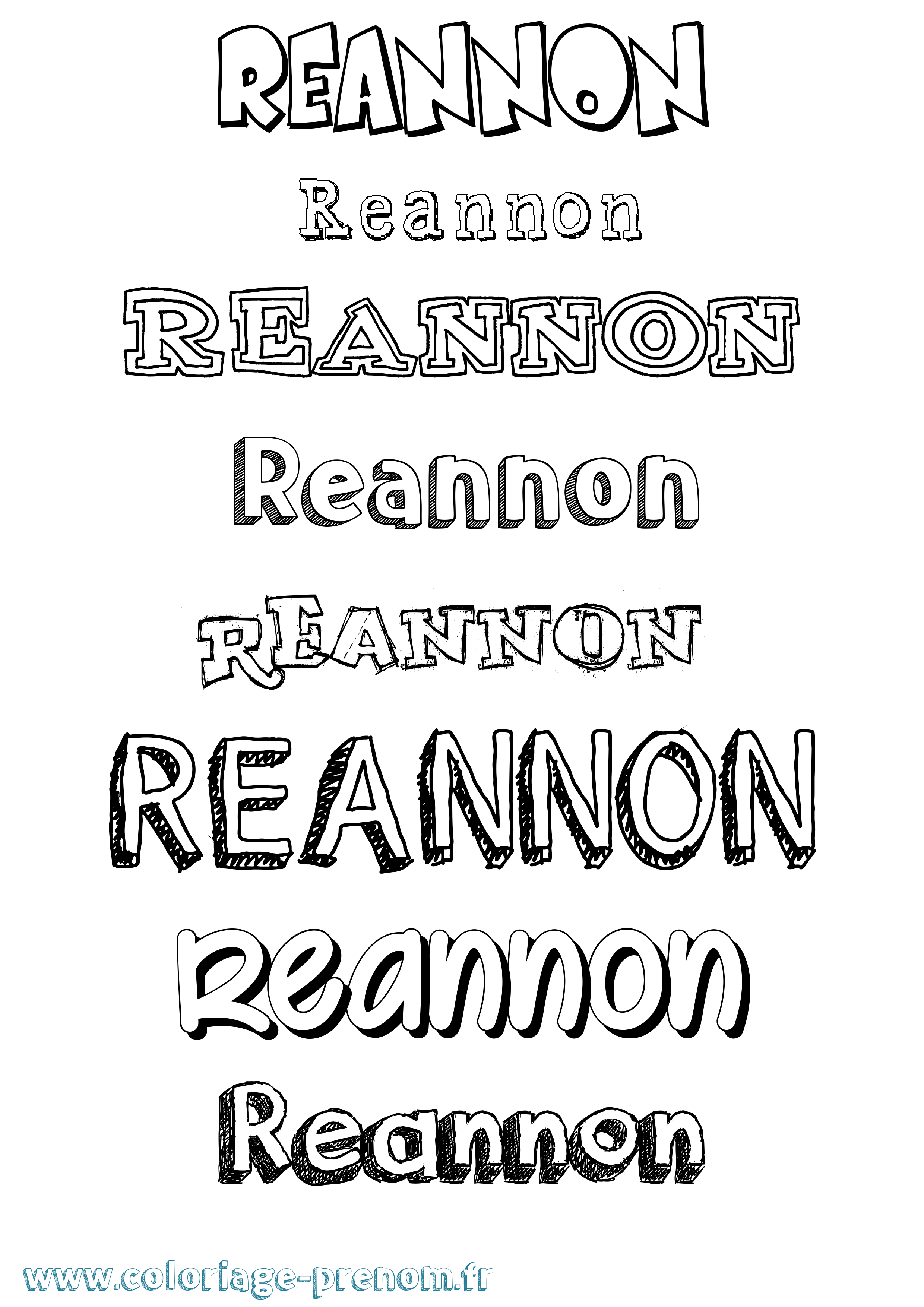 Coloriage Reannon Dessiné Coloriage prénom Reannon Dessiné