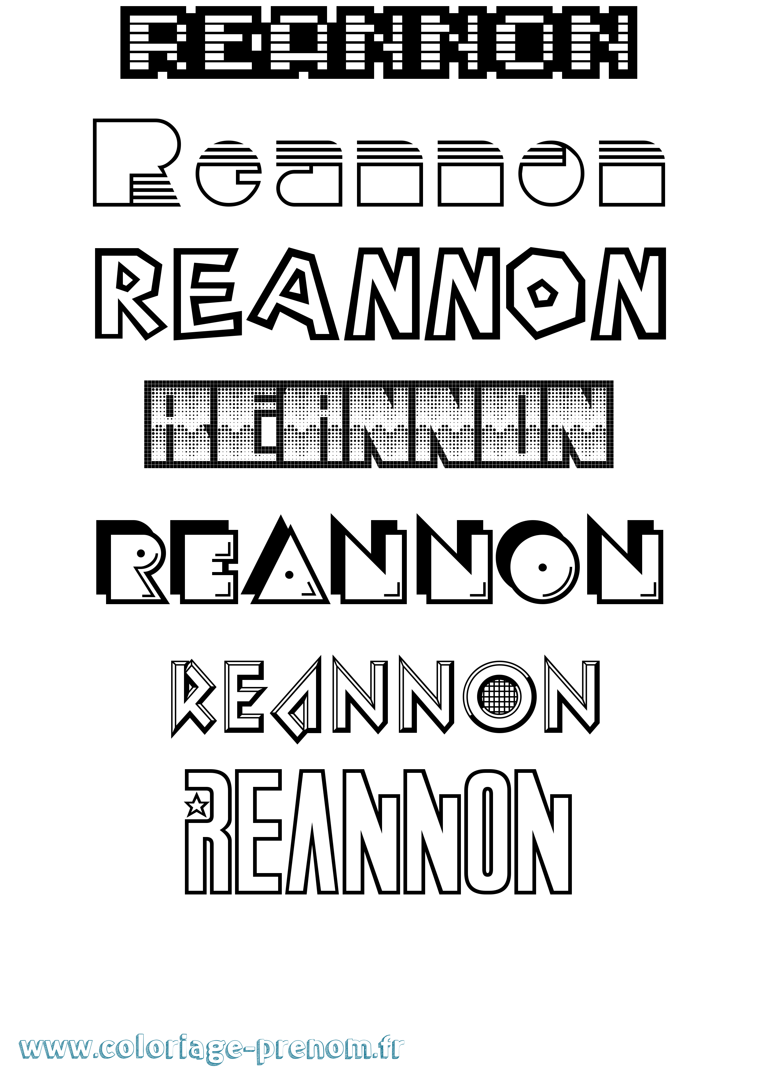Coloriage Reannon Jeux Vidéos Coloriage prénom Reannon Jeux Vidéos