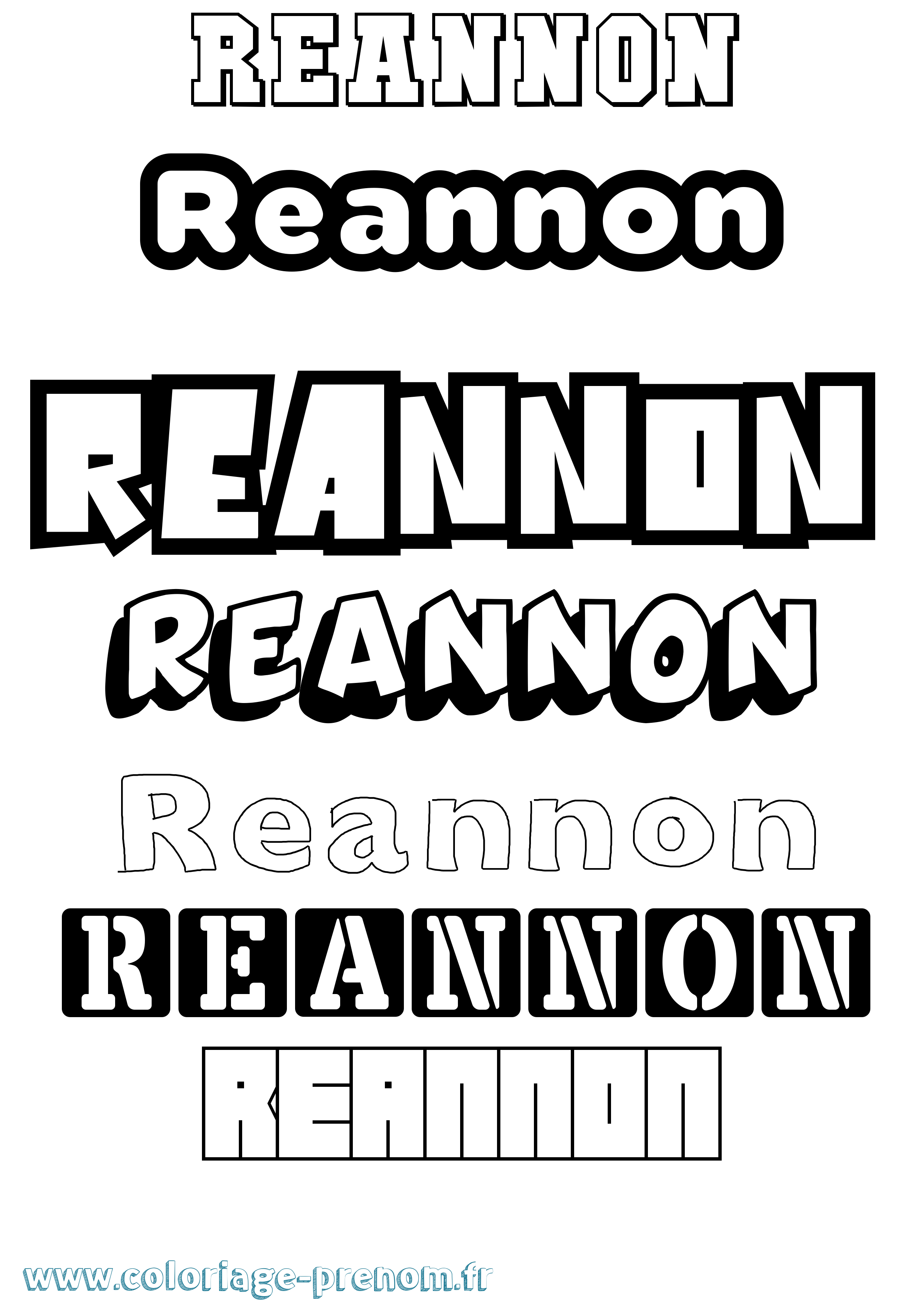 Coloriage Reannon Simple Coloriage prénom Reannon Simple