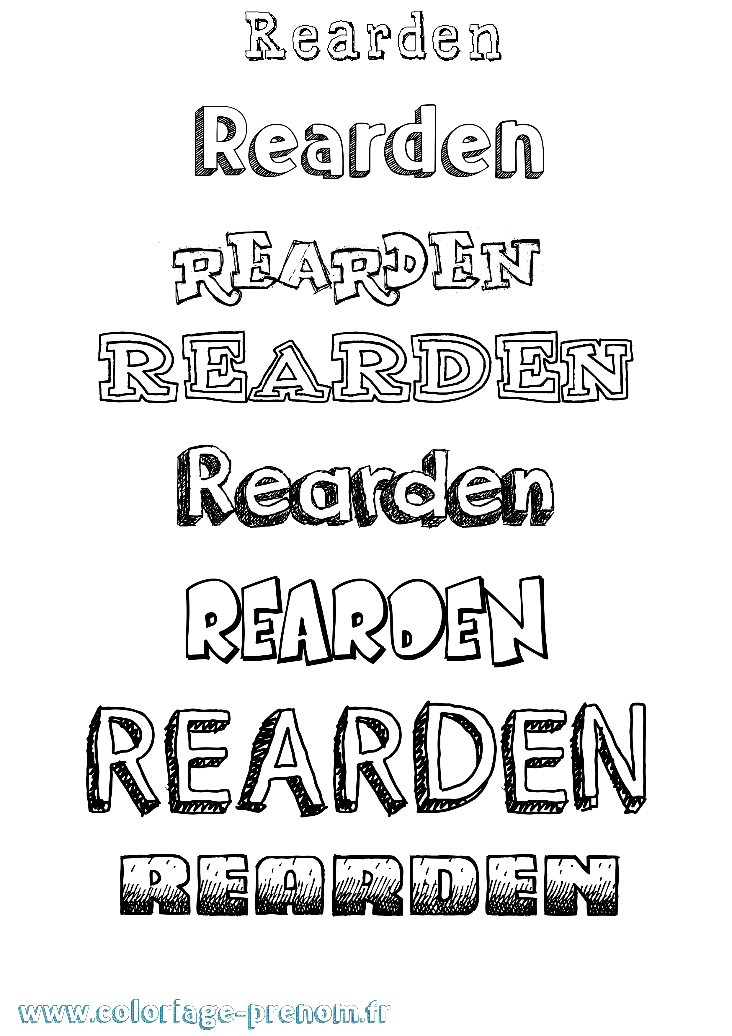 Coloriage Rearden Dessiné Coloriage prénom Rearden Dessiné