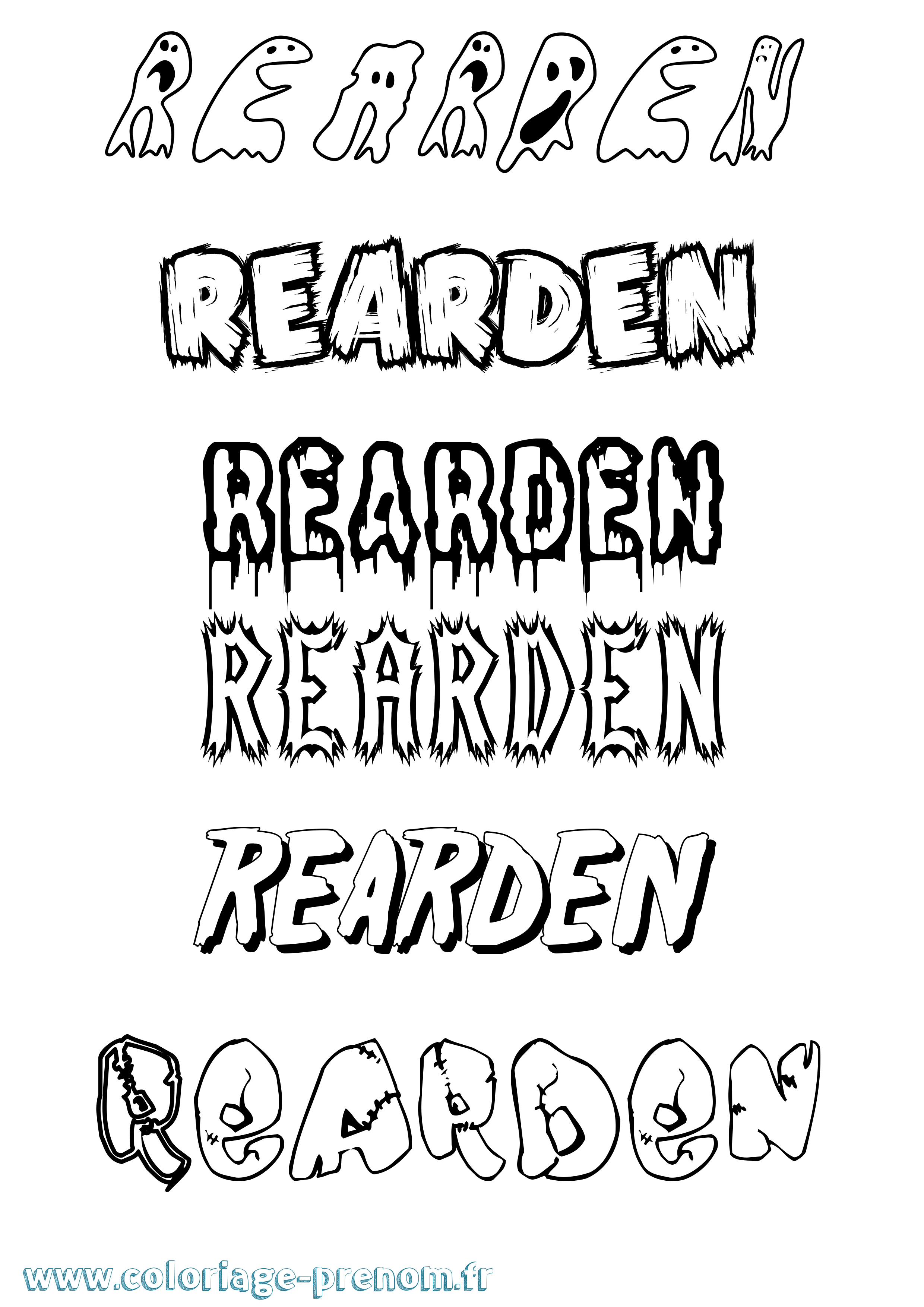 Coloriage Rearden Frisson Coloriage prénom Rearden Frisson