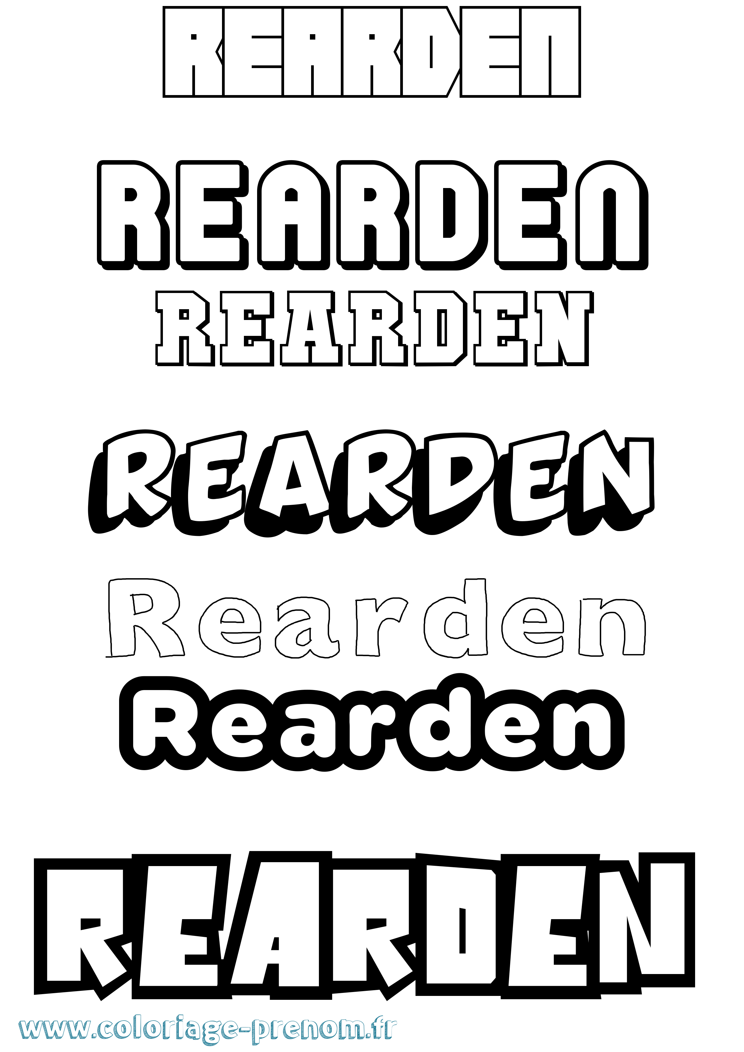 Coloriage Rearden Simple Coloriage prénom Rearden Simple