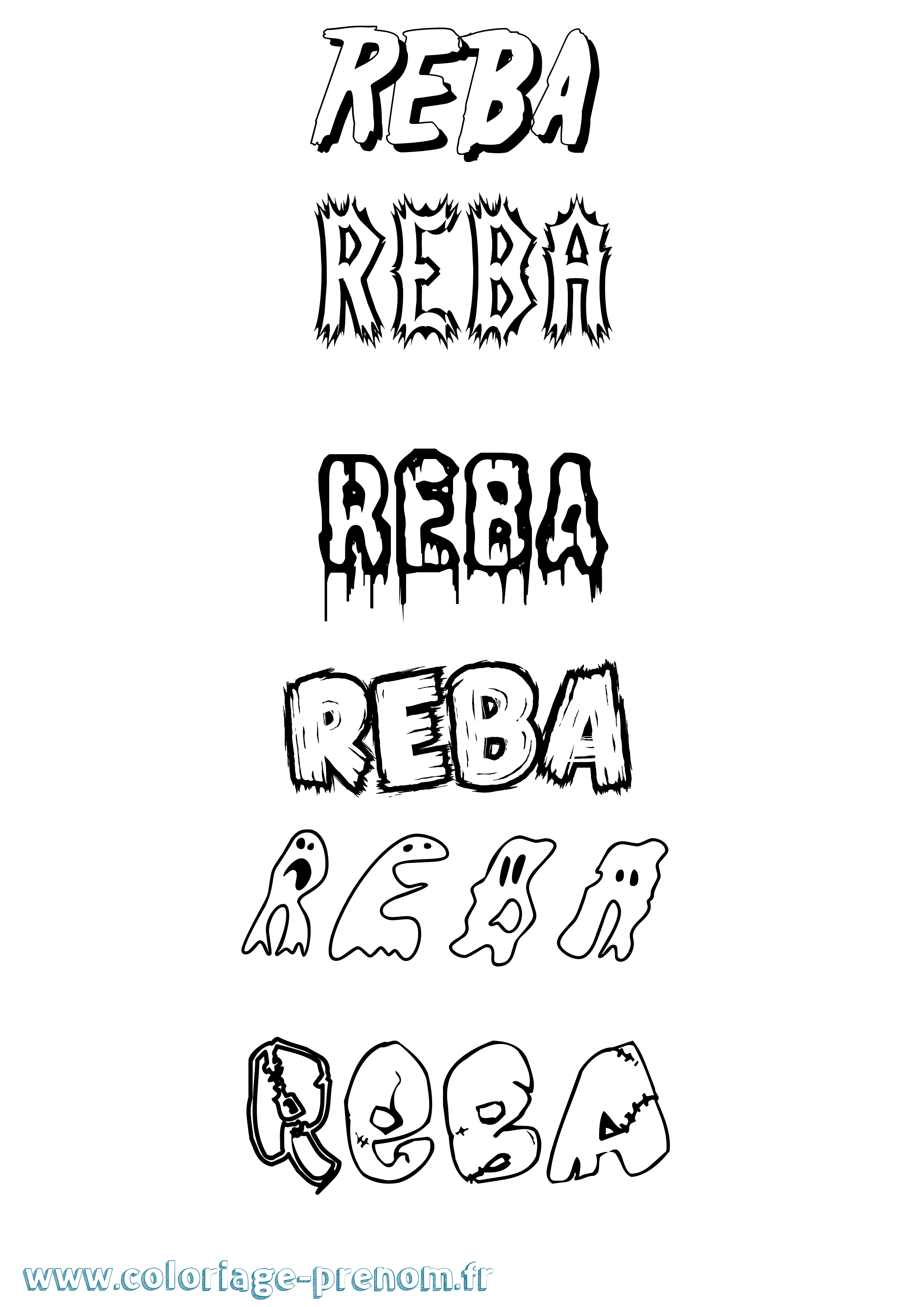 Coloriage Reba Frisson Coloriage prénom Reba Frisson