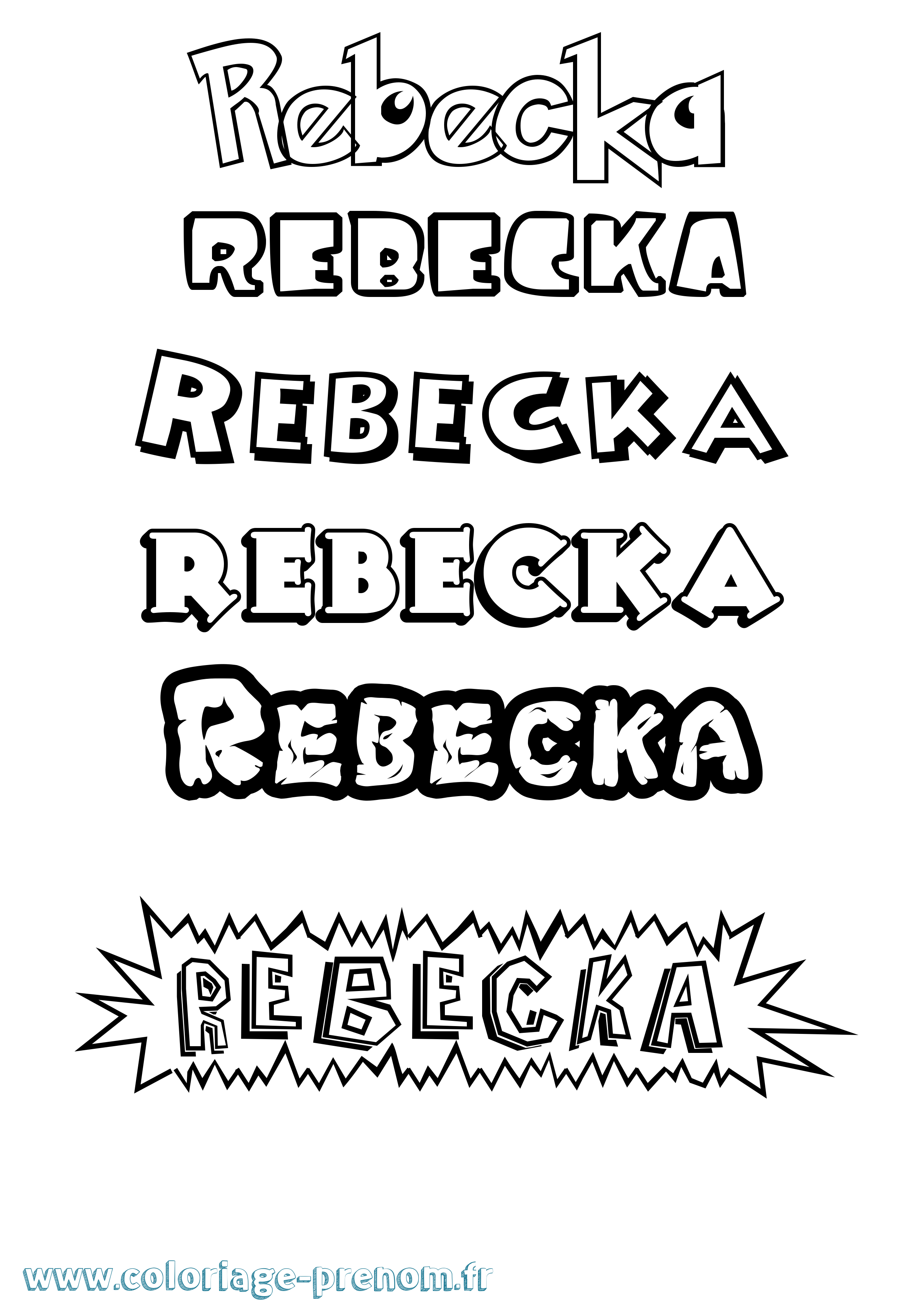 Coloriage Rebecka Dessin Animé Coloriage prénom Rebecka Dessin Animé