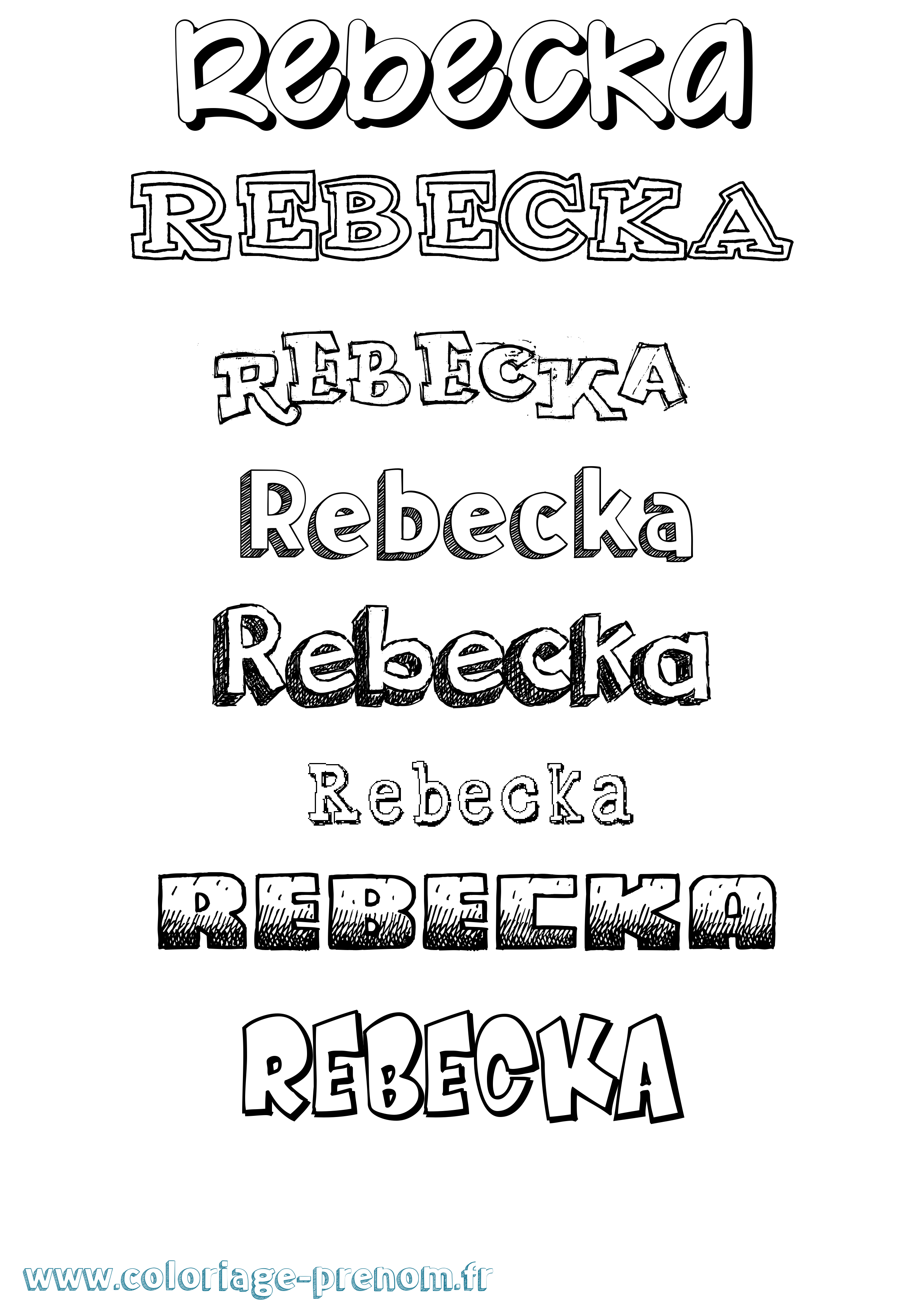 Coloriage Rebecka Dessiné Coloriage prénom Rebecka Dessiné