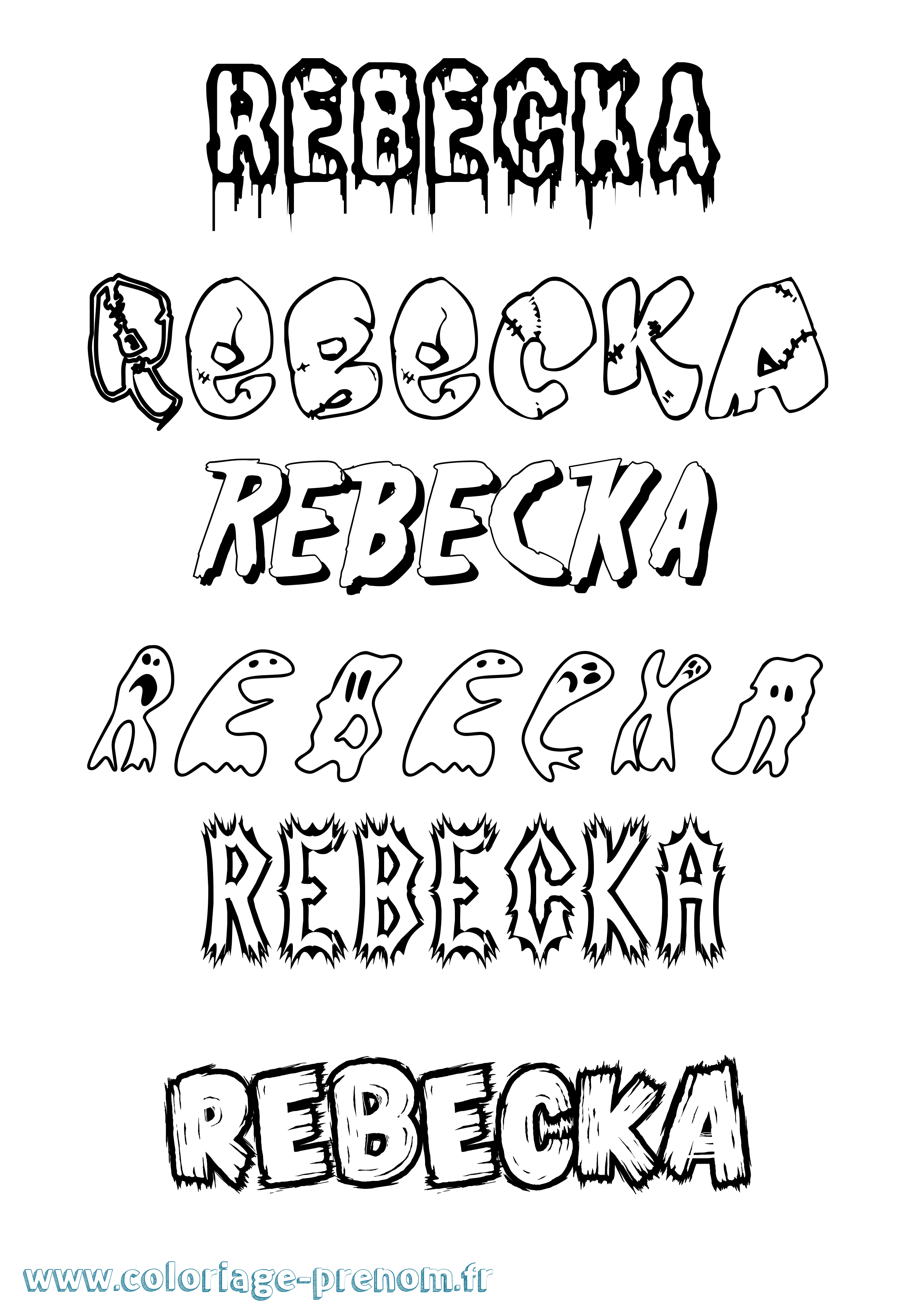 Coloriage Rebecka Frisson Coloriage prénom Rebecka Frisson