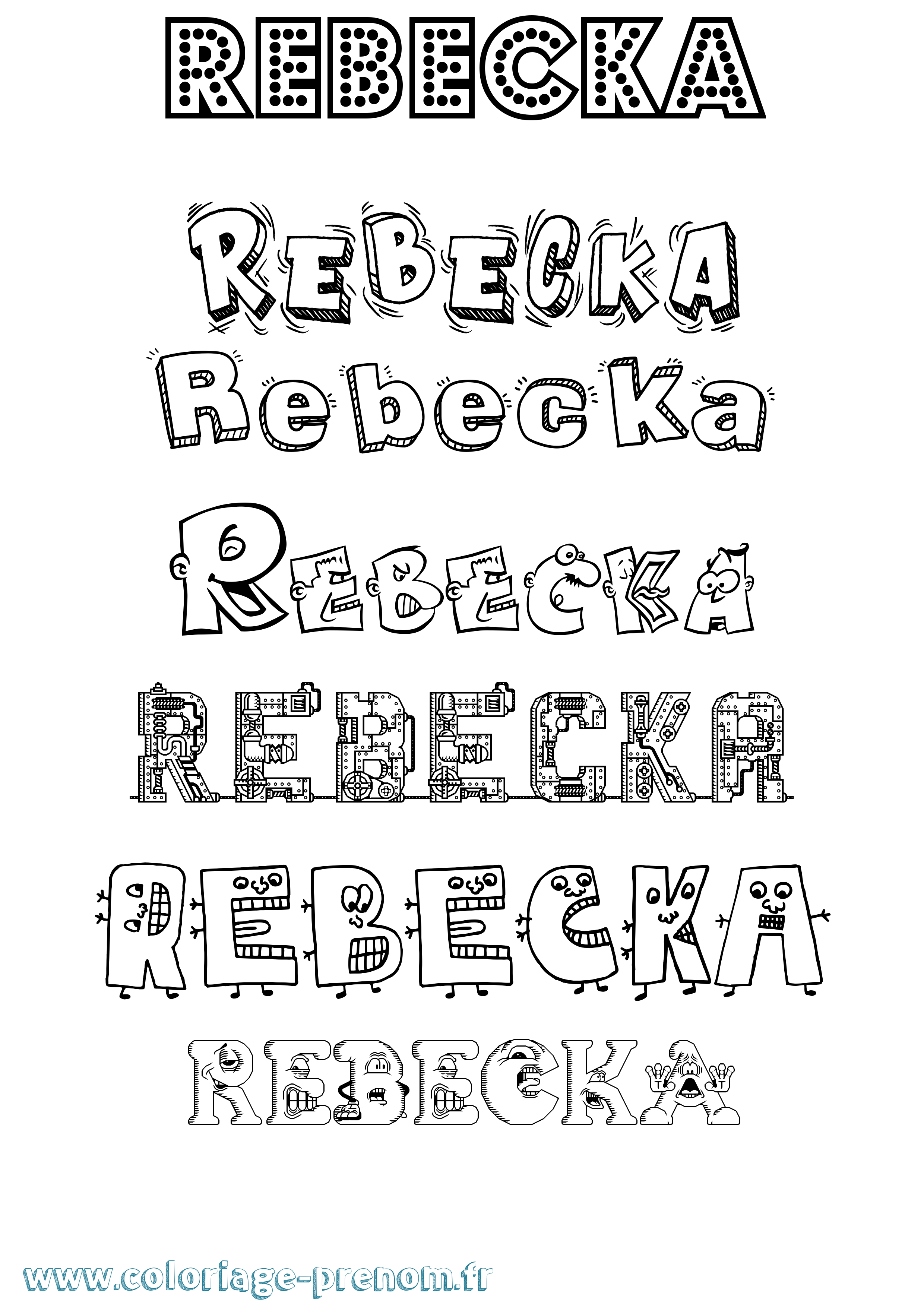 Coloriage Rebecka Fun Coloriage prénom Rebecka Fun