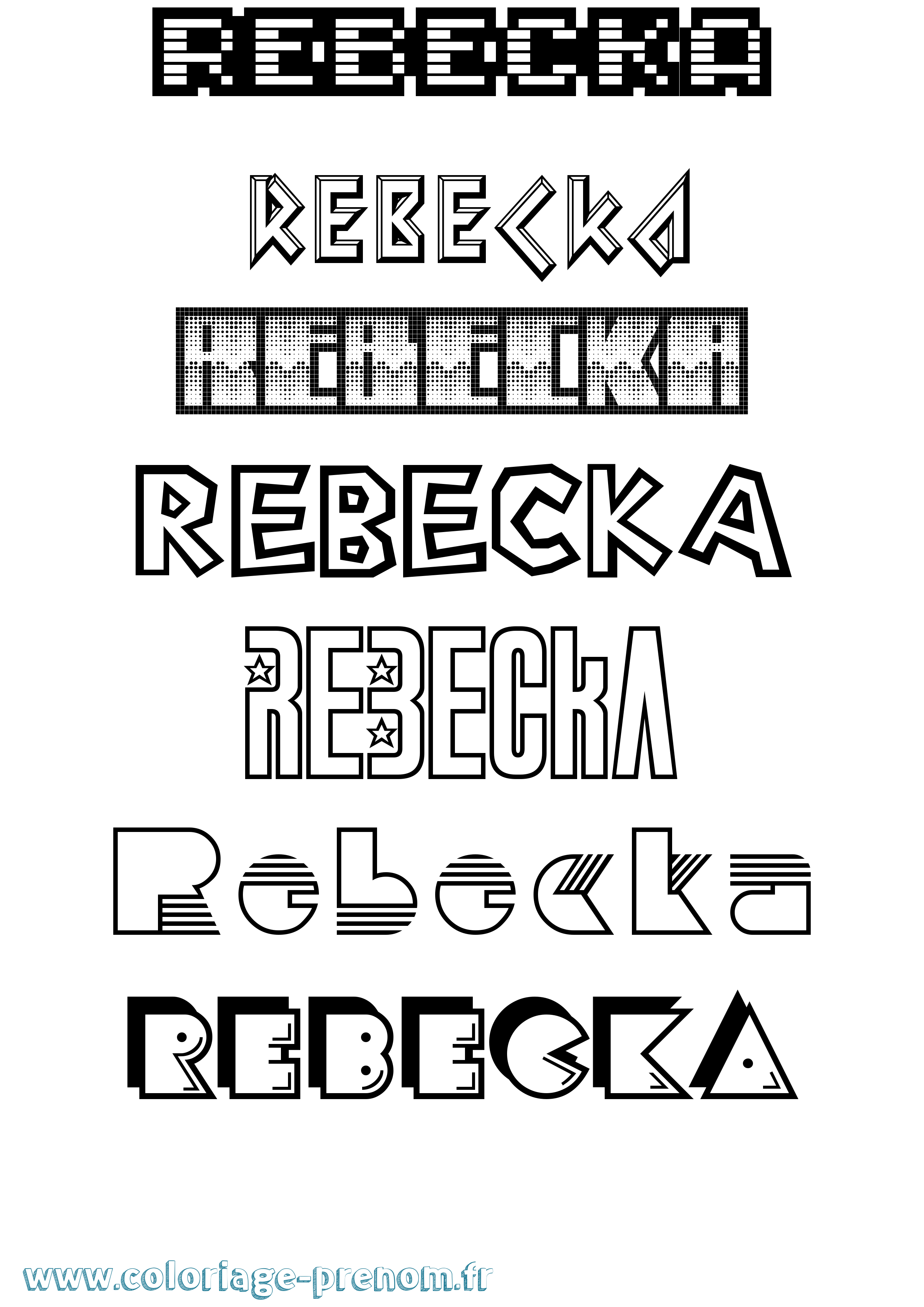 Coloriage Rebecka Jeux Vidéos Coloriage prénom Rebecka Jeux Vidéos