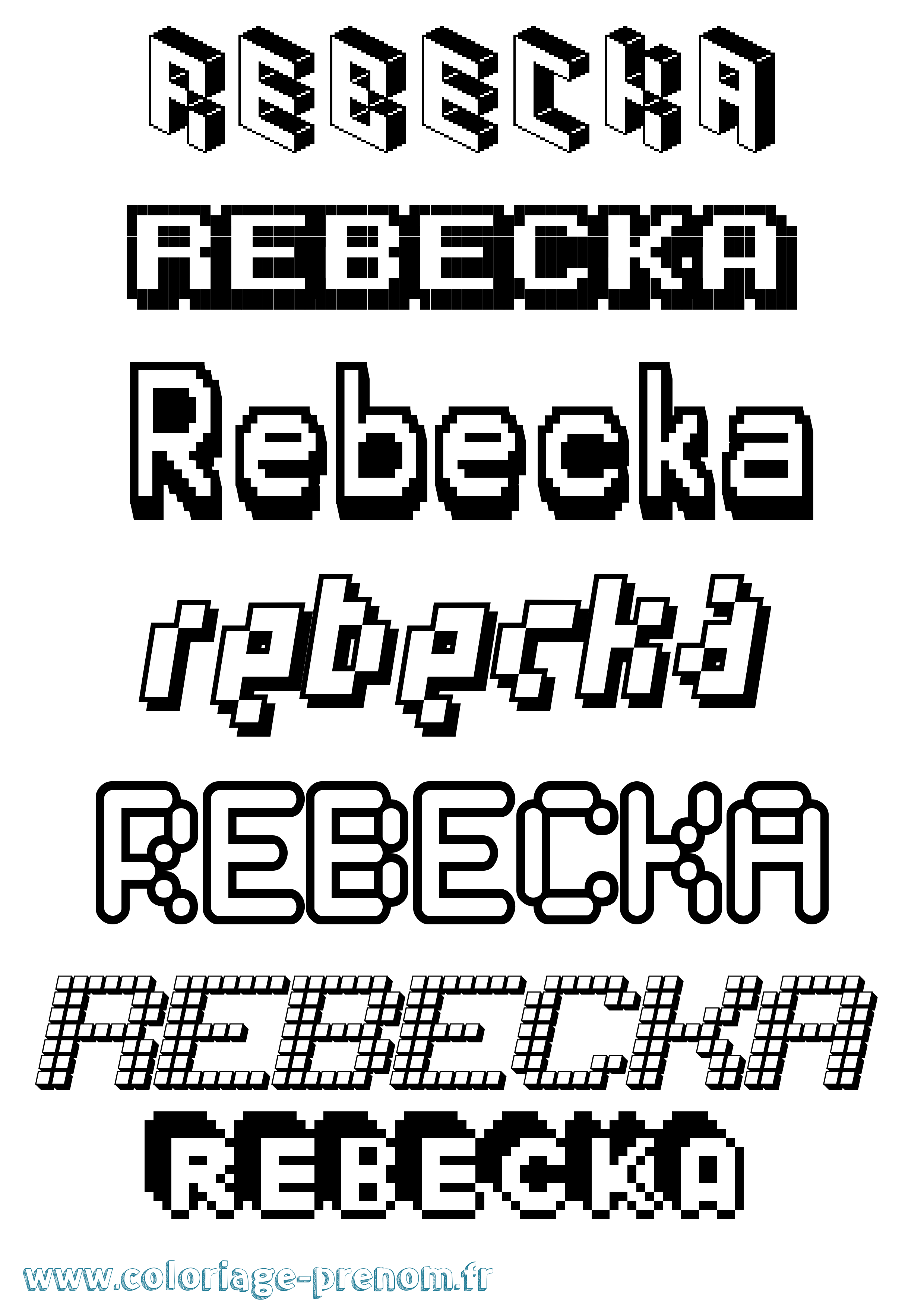 Coloriage Rebecka Pixel Coloriage prénom Rebecka Pixel