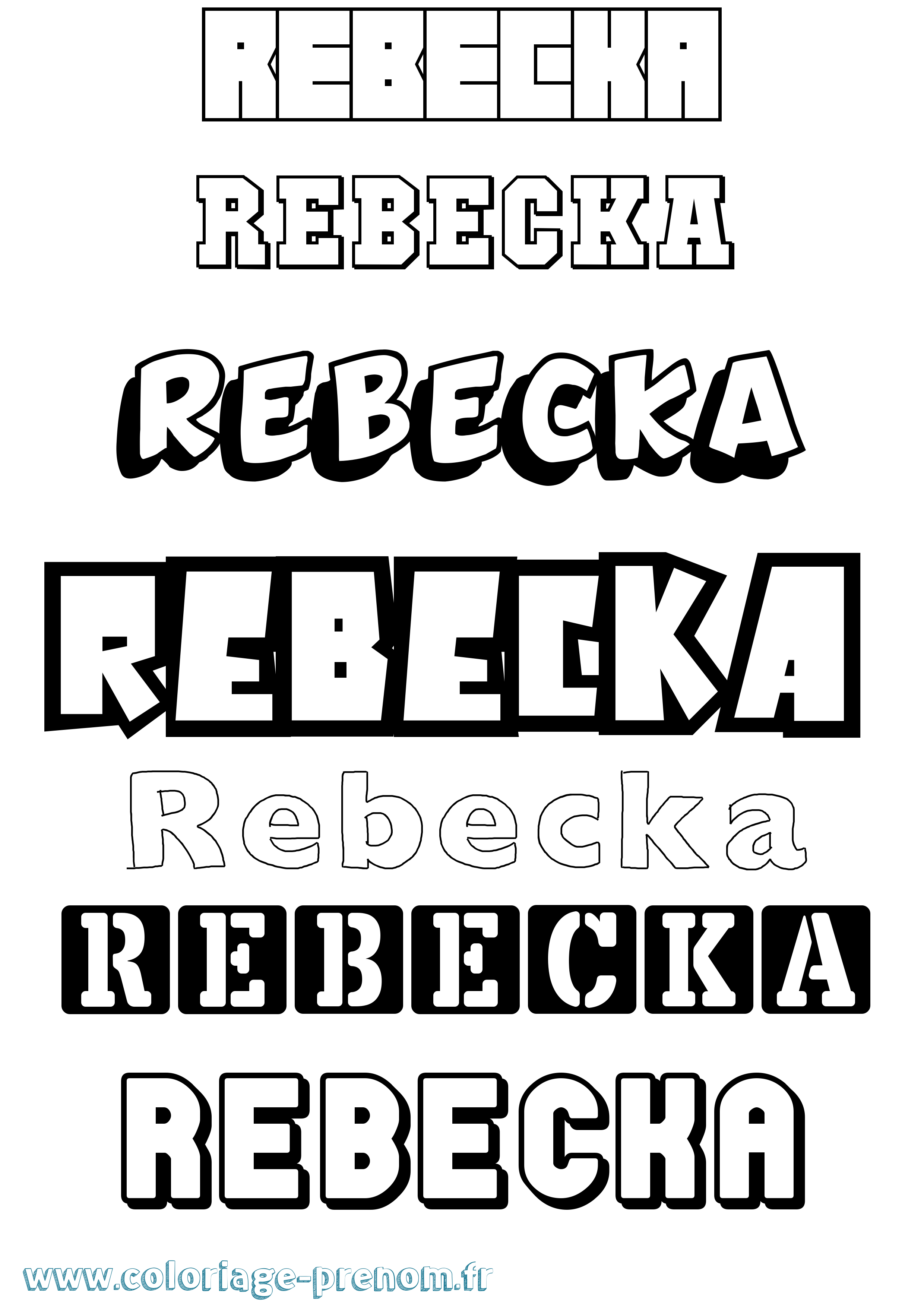 Coloriage Rebecka Simple Coloriage prénom Rebecka Simple