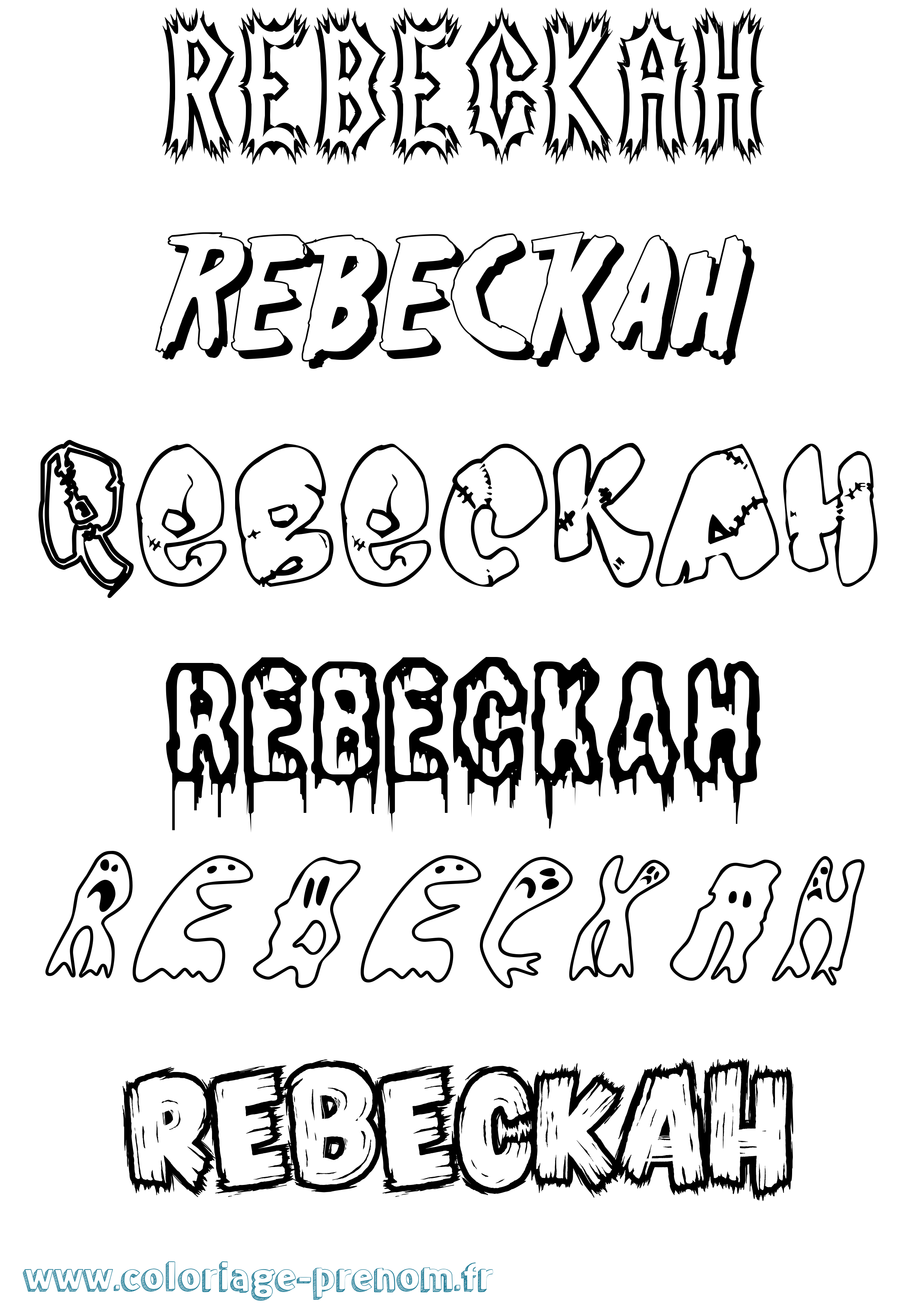 Coloriage Rebeckah Frisson Coloriage prénom Rebeckah Frisson