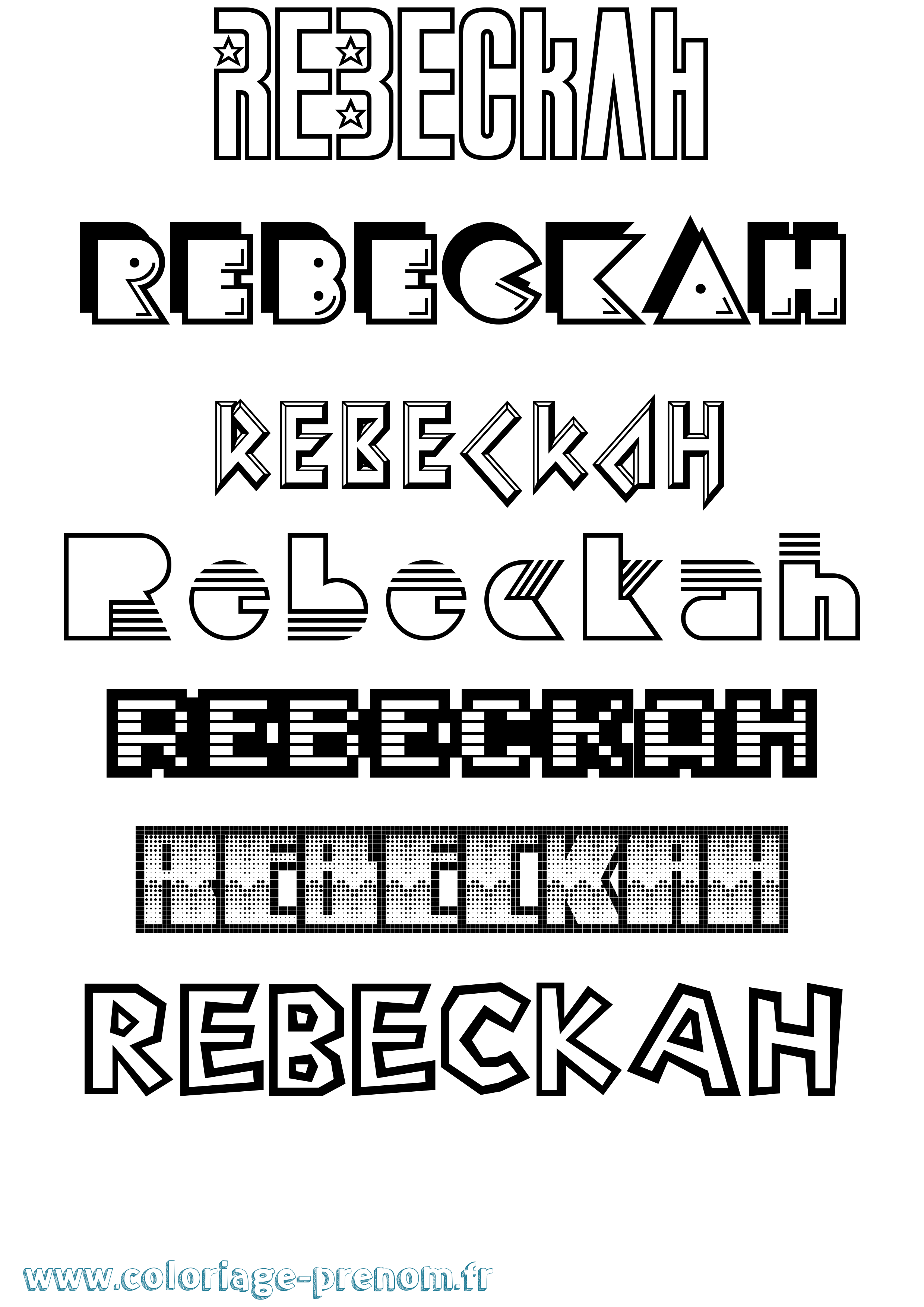 Coloriage Rebeckah Jeux Vidéos Coloriage prénom Rebeckah Jeux Vidéos