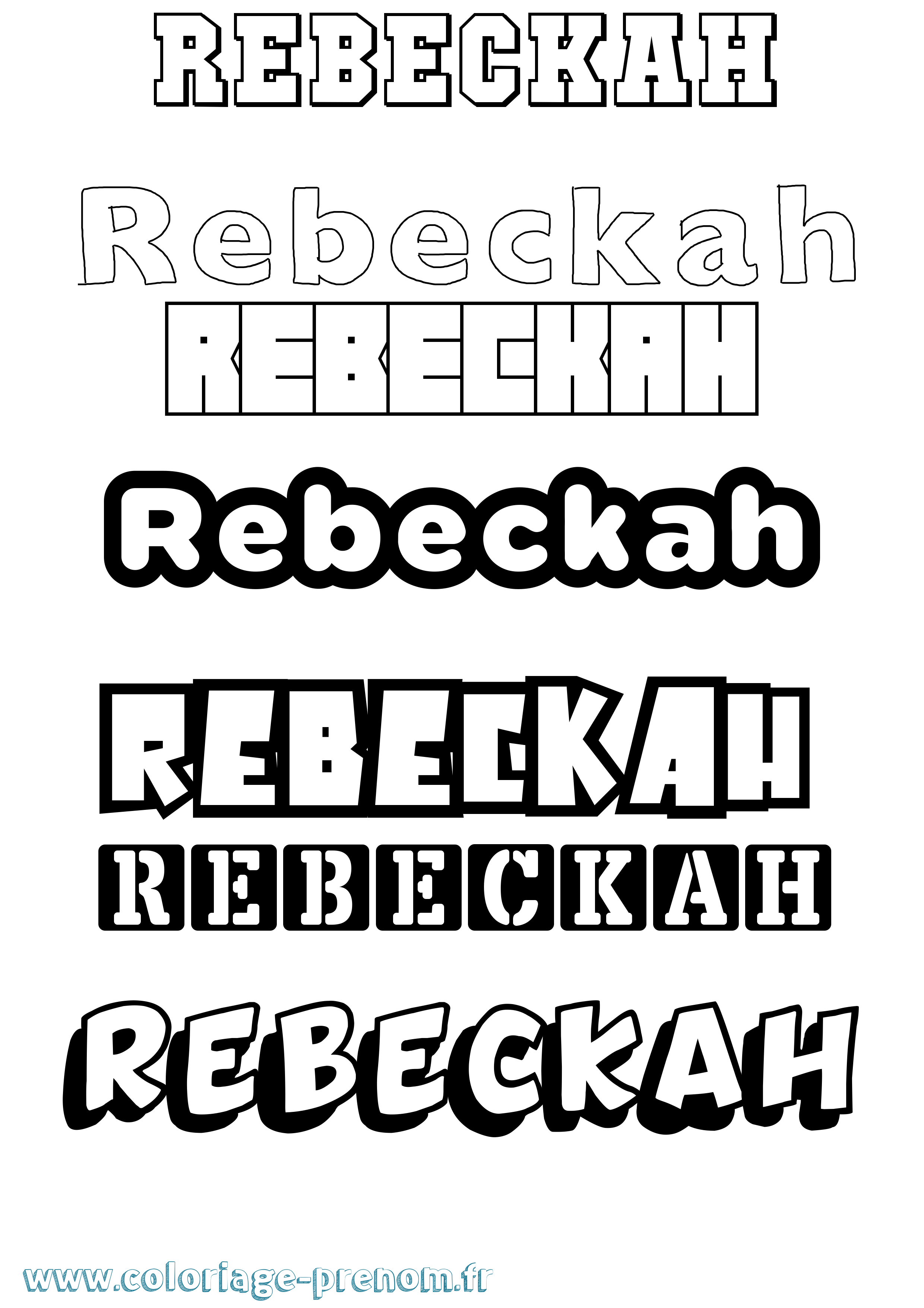 Coloriage Rebeckah Simple Coloriage prénom Rebeckah Simple