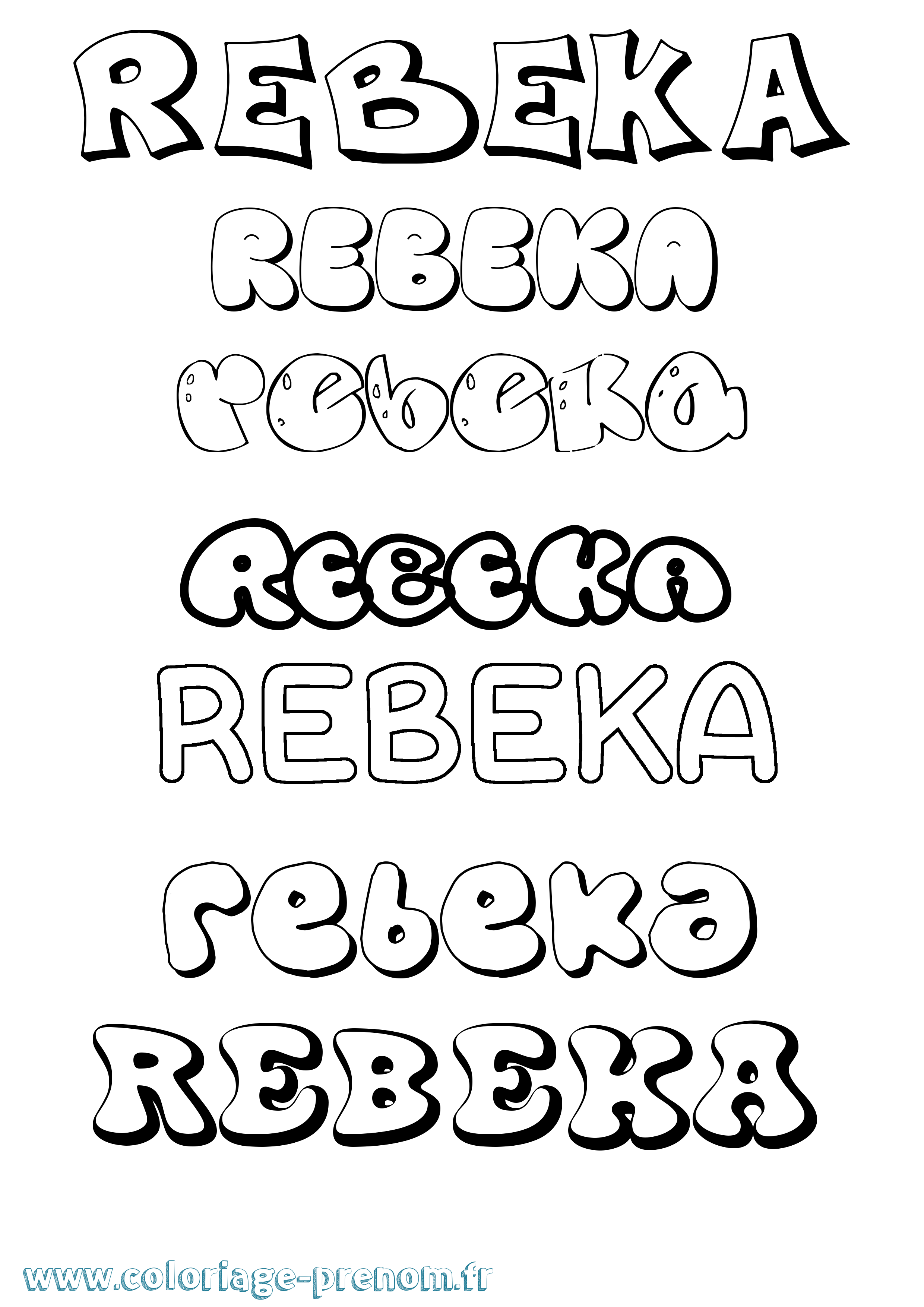 Coloriage Rebeka Bubble Coloriage prénom Rebeka Bubble