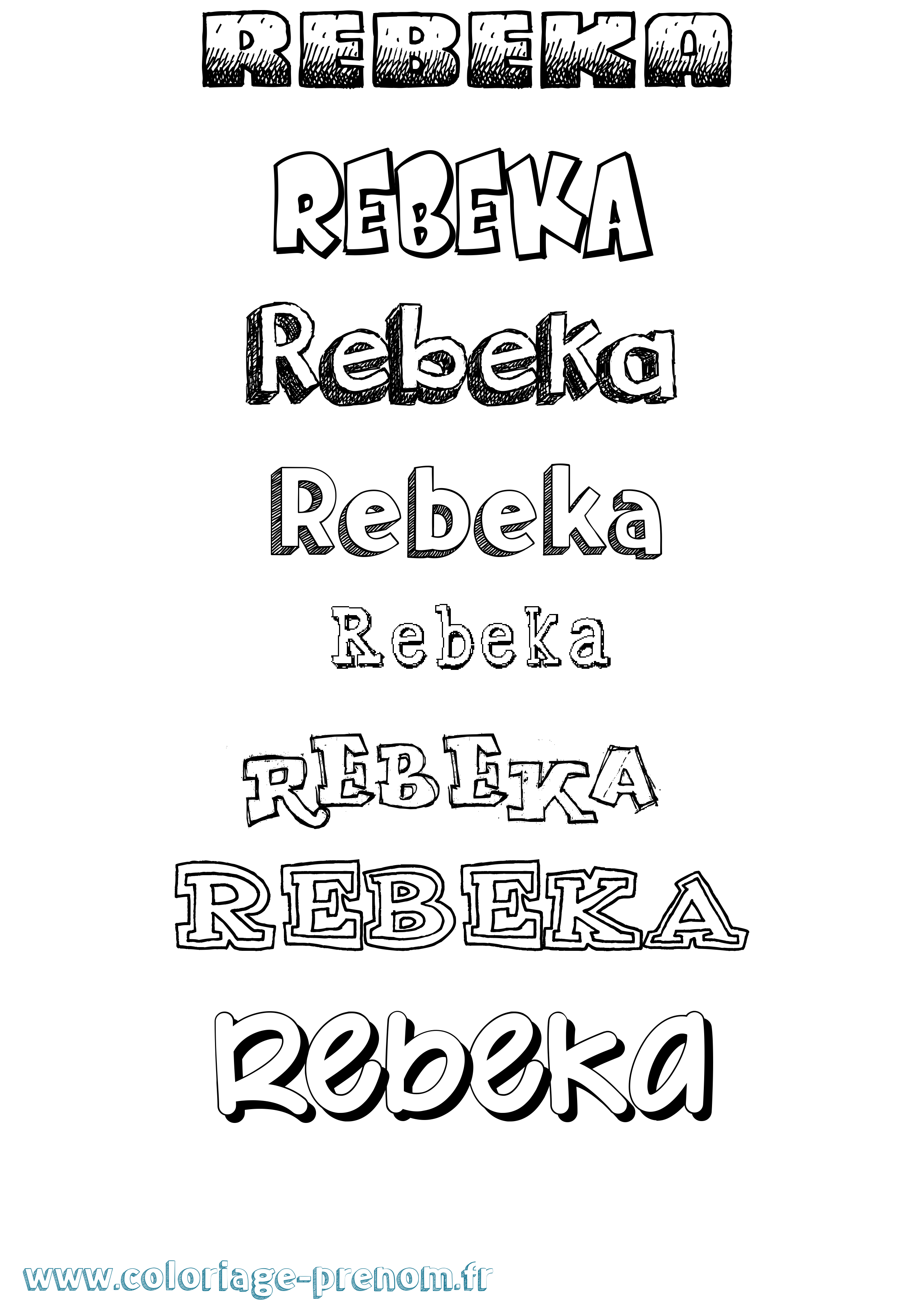 Coloriage Rebeka Dessiné Coloriage prénom Rebeka Dessiné