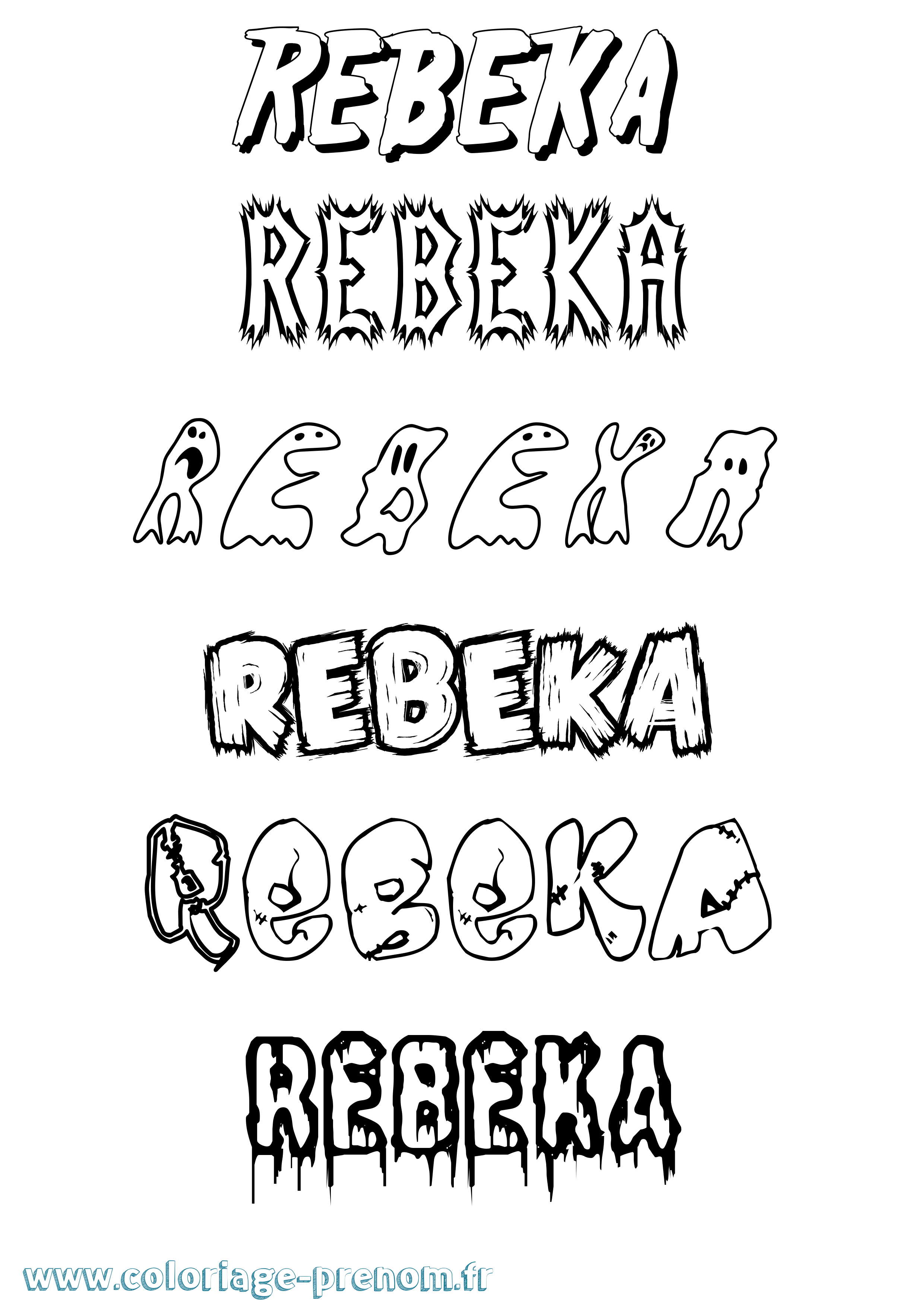 Coloriage Rebeka Frisson Coloriage prénom Rebeka Frisson