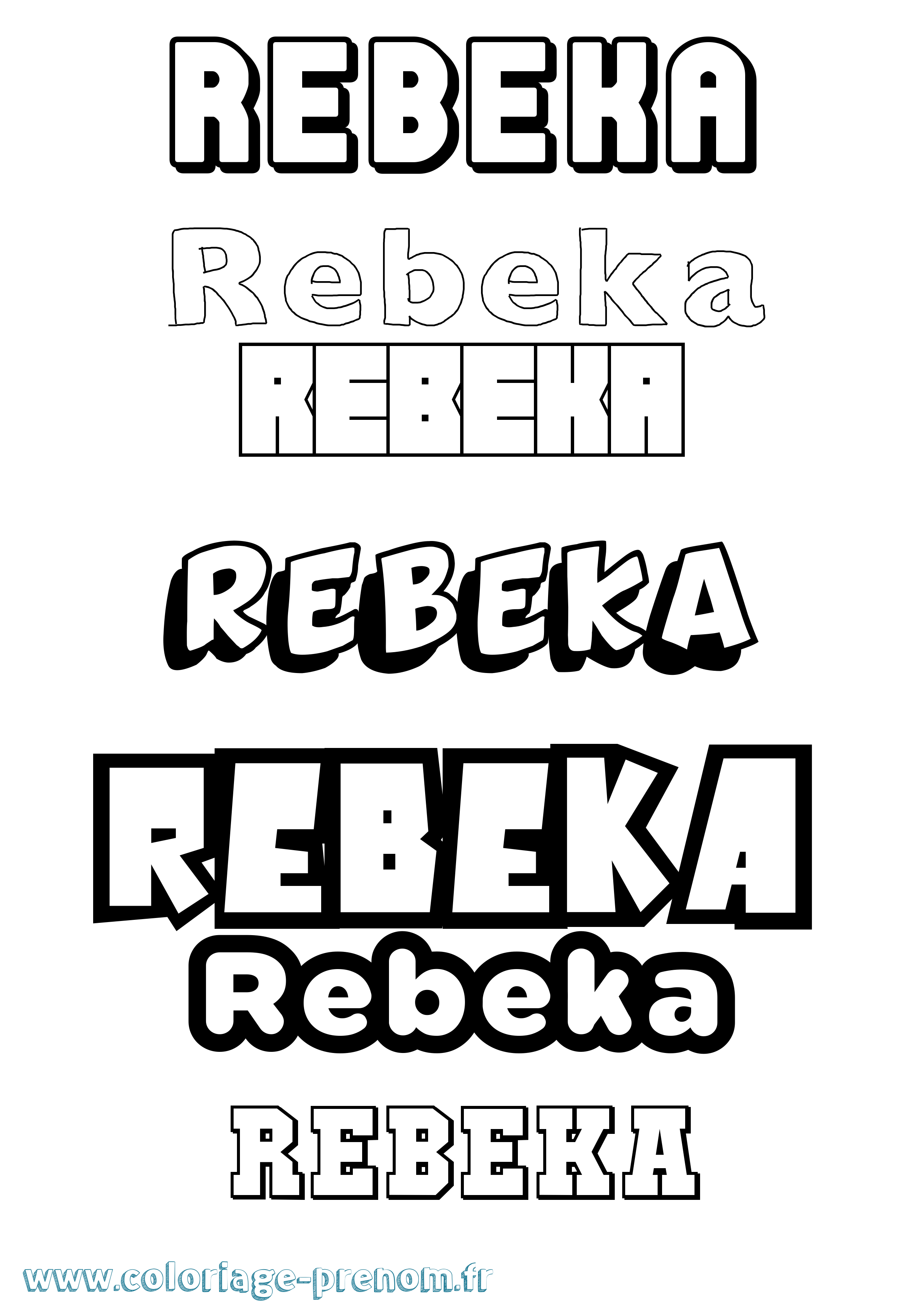 Coloriage Rebeka Simple Coloriage prénom Rebeka Simple