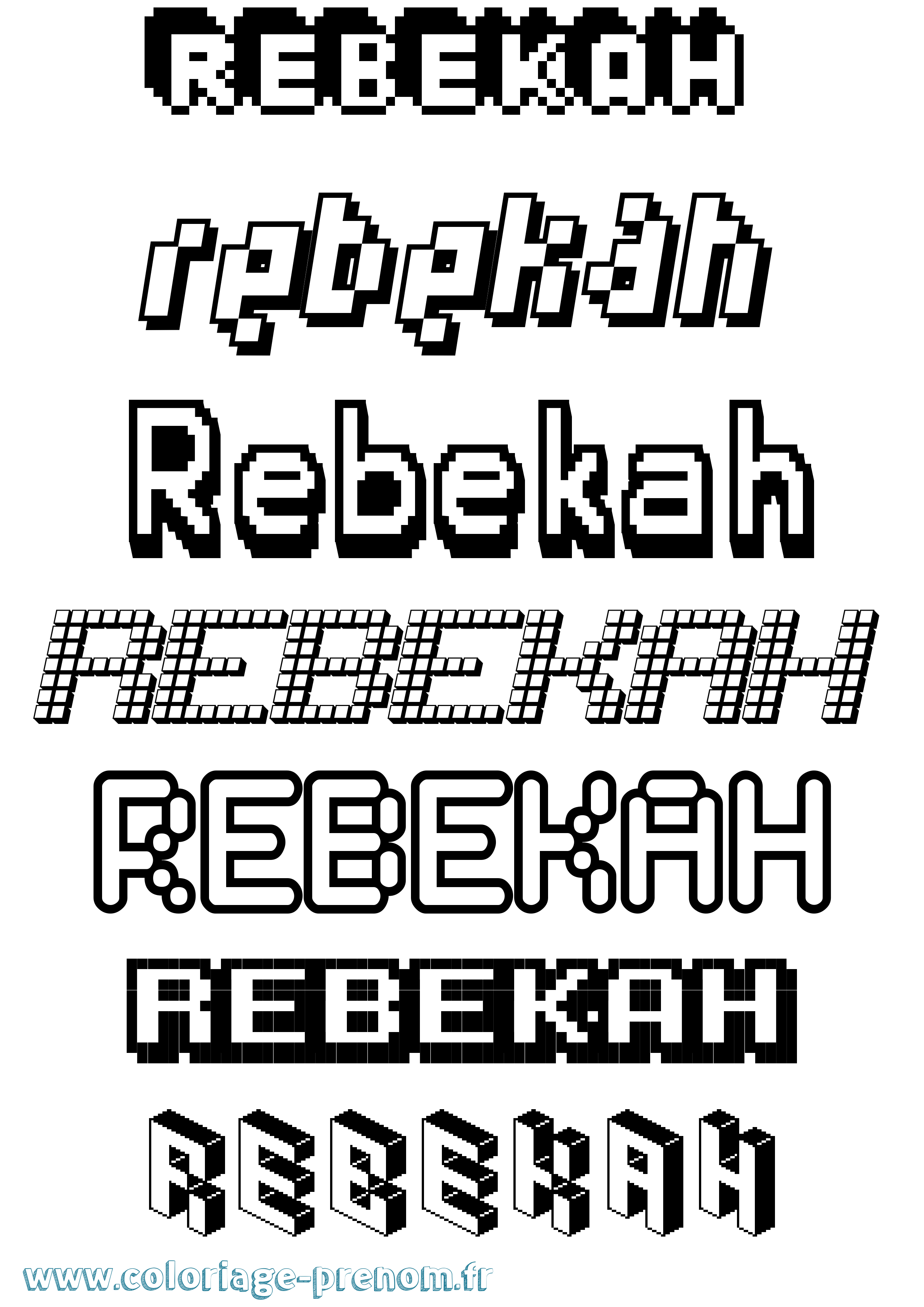 Coloriage Rebekah Pixel Coloriage prénom Rebekah Pixel