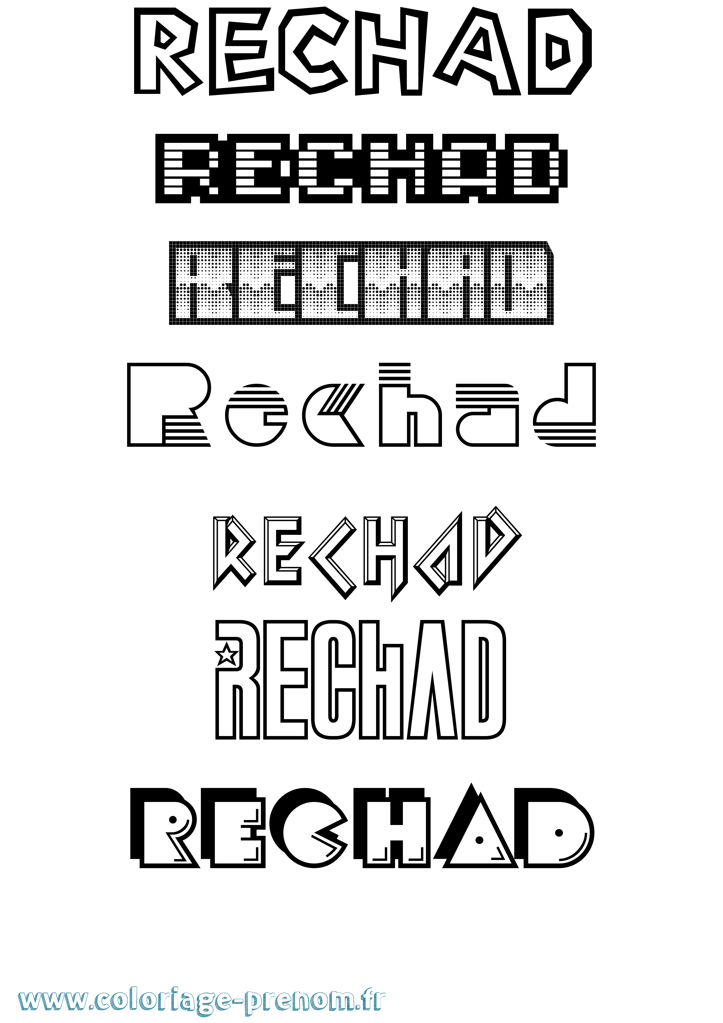 Coloriage Rechad Jeux Vidéos Coloriage prénom Rechad Jeux Vidéos